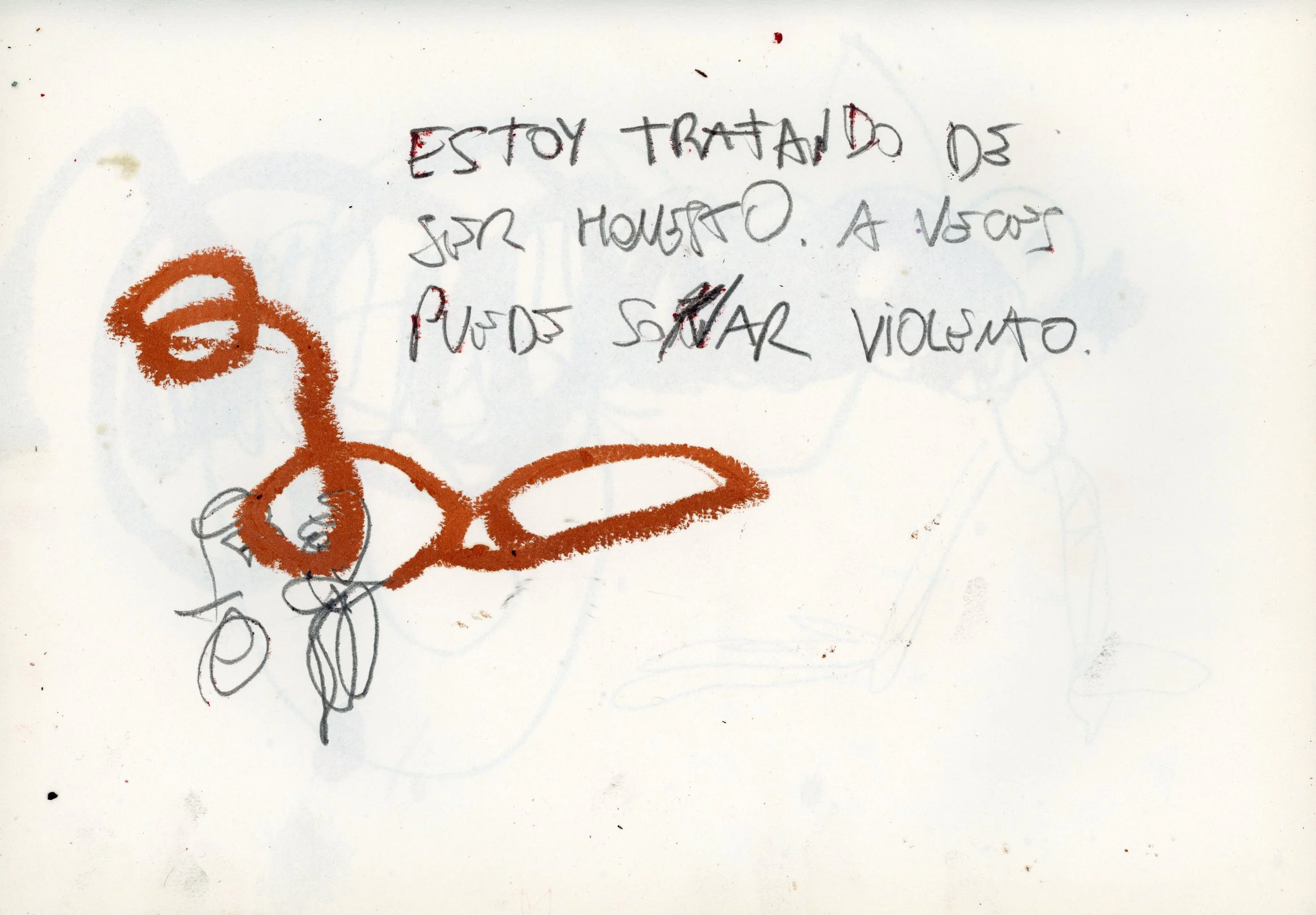 I'm trying to be Honest, sometimes might sound violent, 2024, oil and pencil on paper, 21 x 29 cm.jpg.jpg