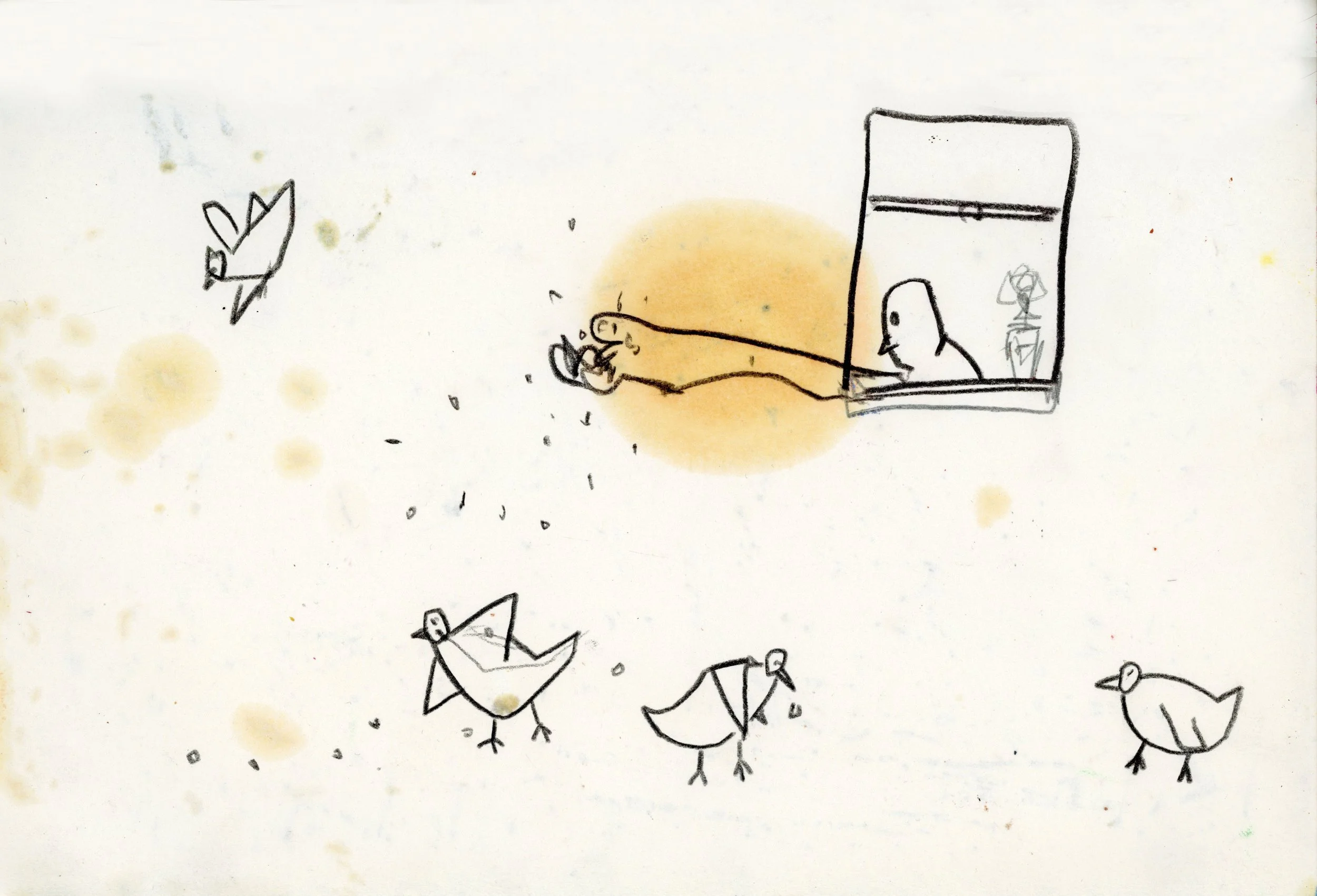 Feeding Pigeons, 2024, pencil on paper, 21 x 29 cm.jpg.jpg