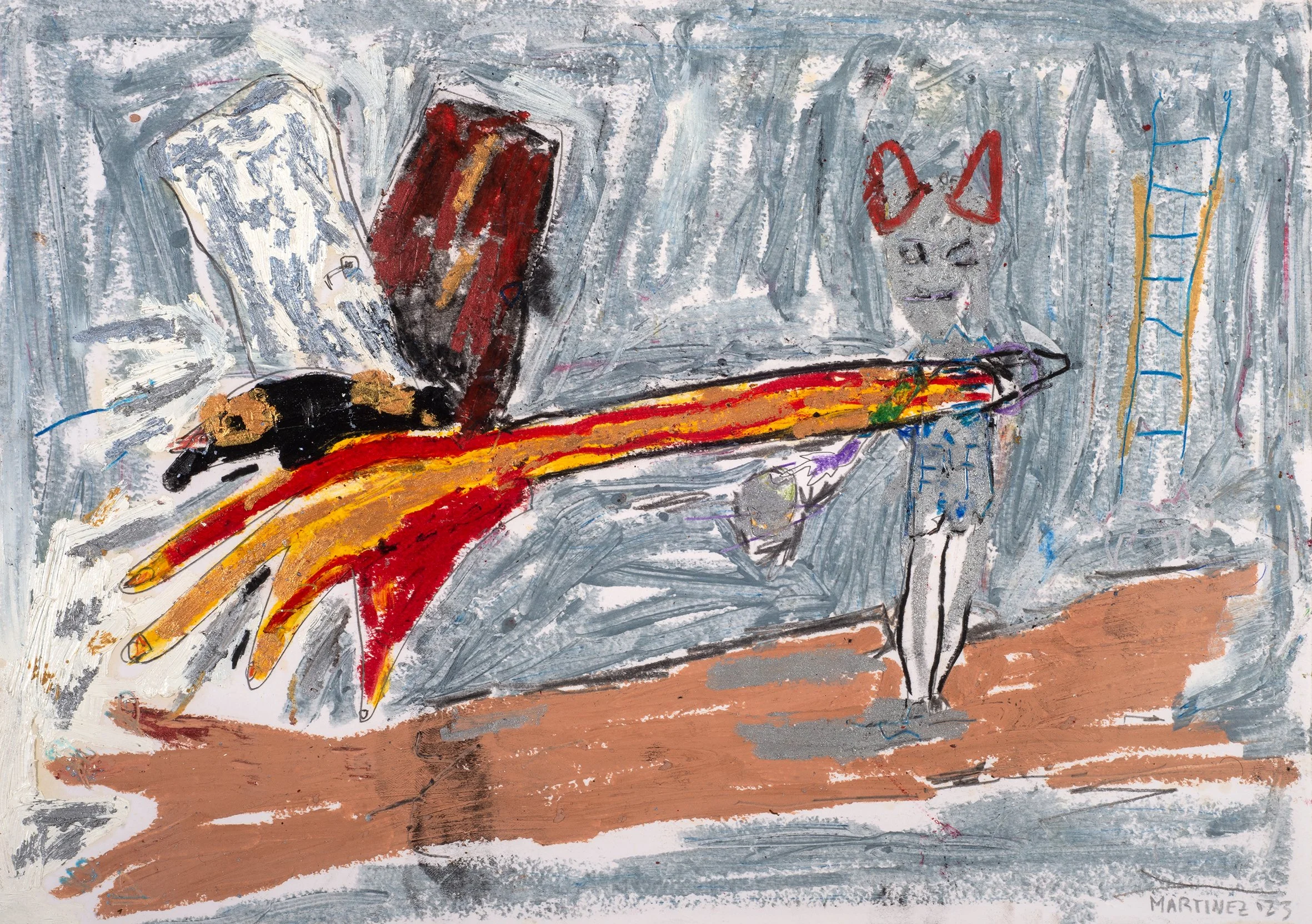 Door Devil, 2023, oil on paper, 30 x 42 cm.jpg