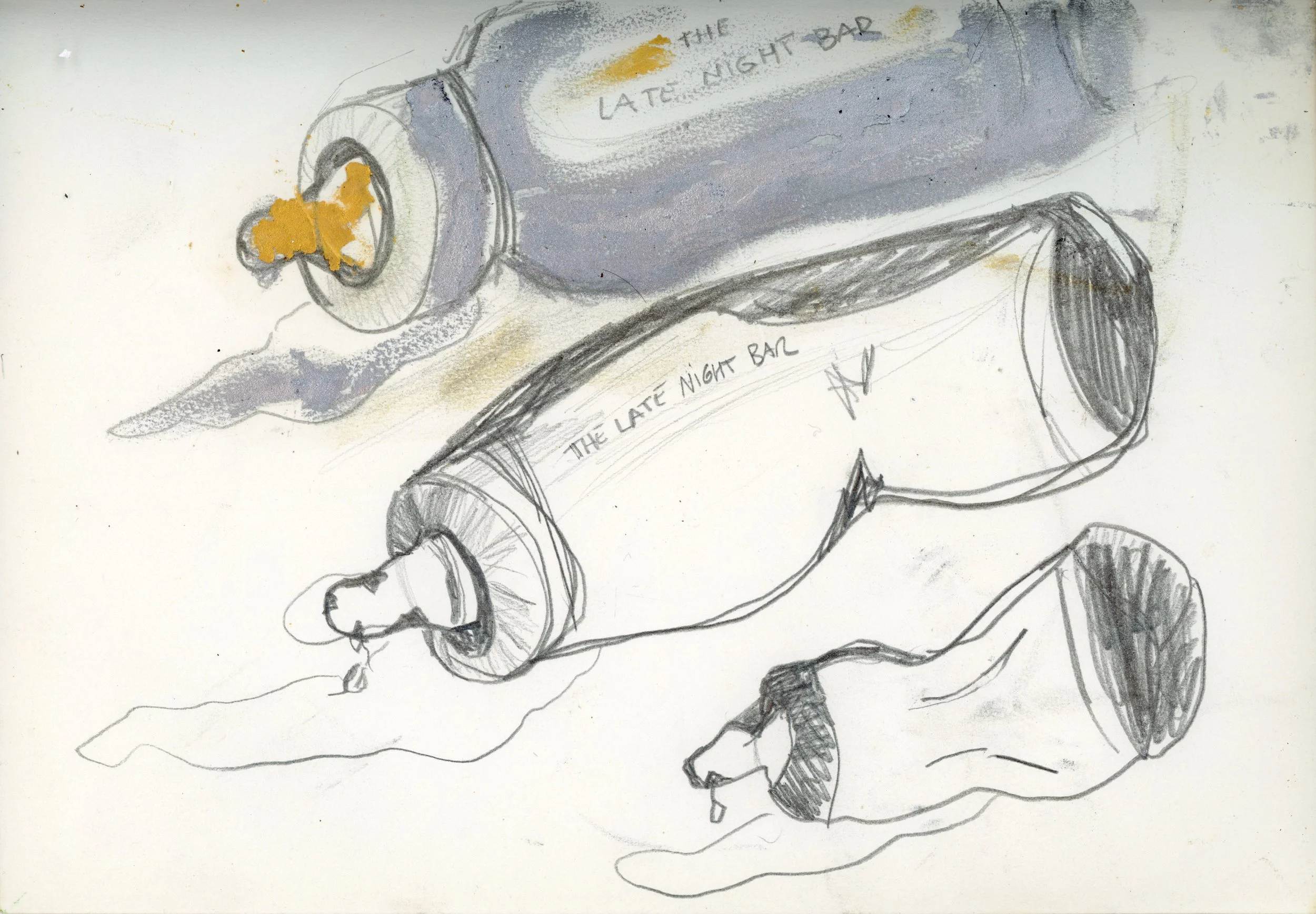 LNB Baby Bottle n3, 2024, oil and pencil on paper, 21 x 29 cm.jpg