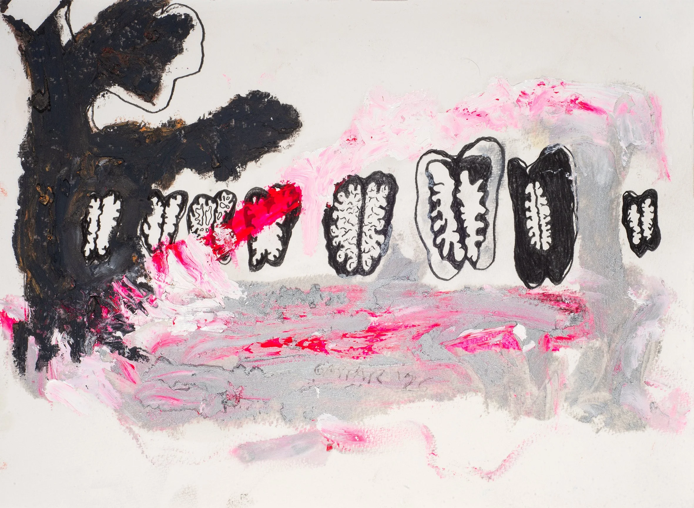 MRI with contrast, 2026, oil and pencil on paper, 23 x 32 cm.jpg