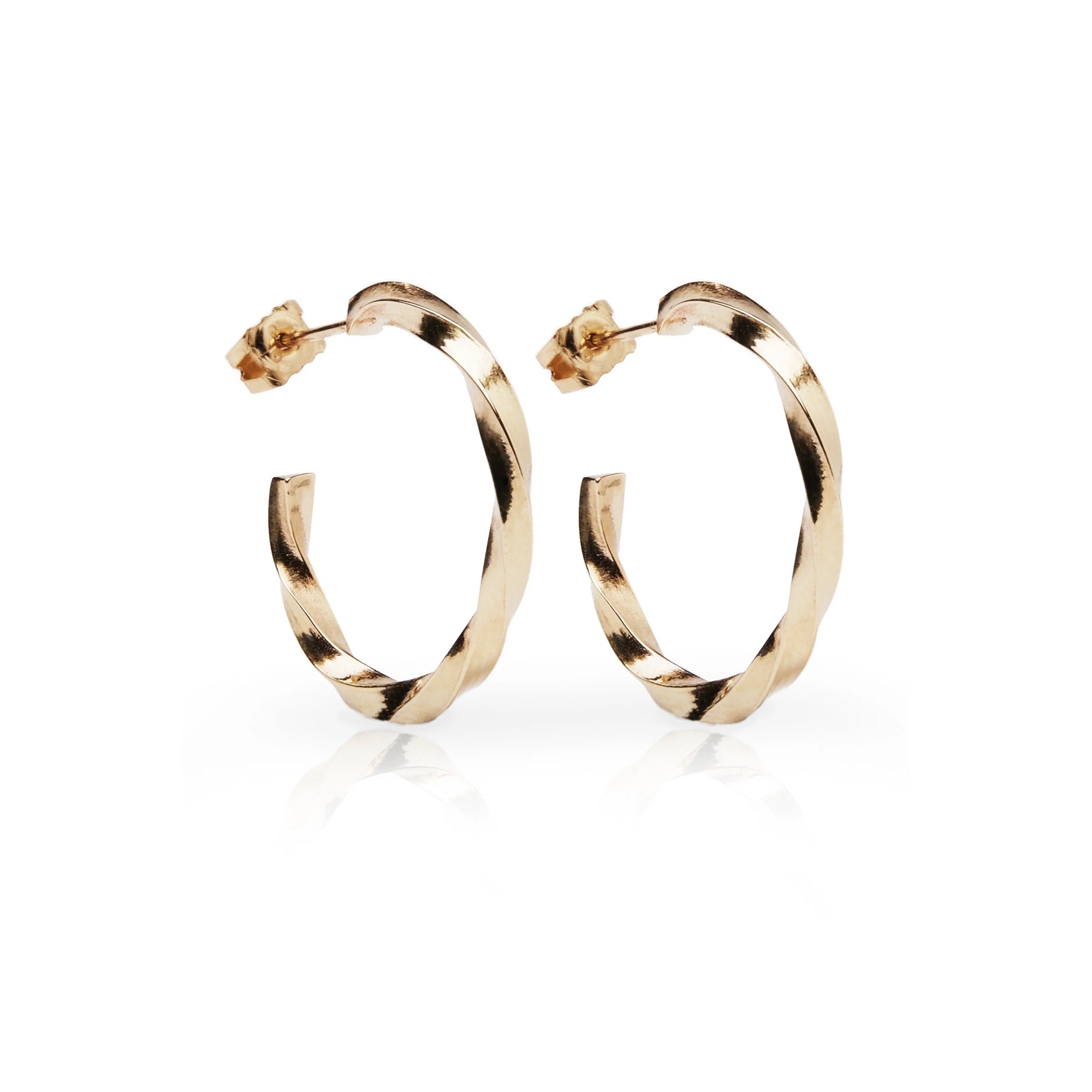 9ct Yellow Gold Twisted Hoops