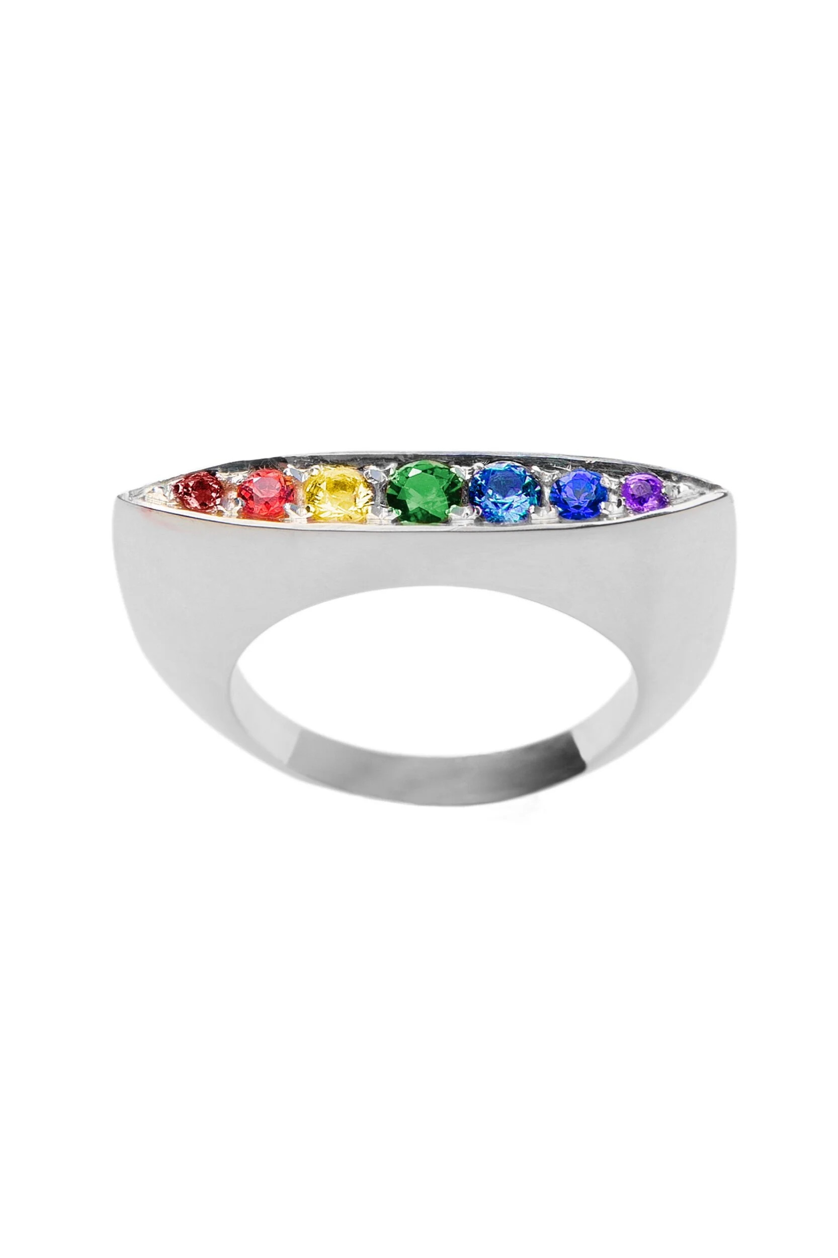 Rainbow Star Silver Ring