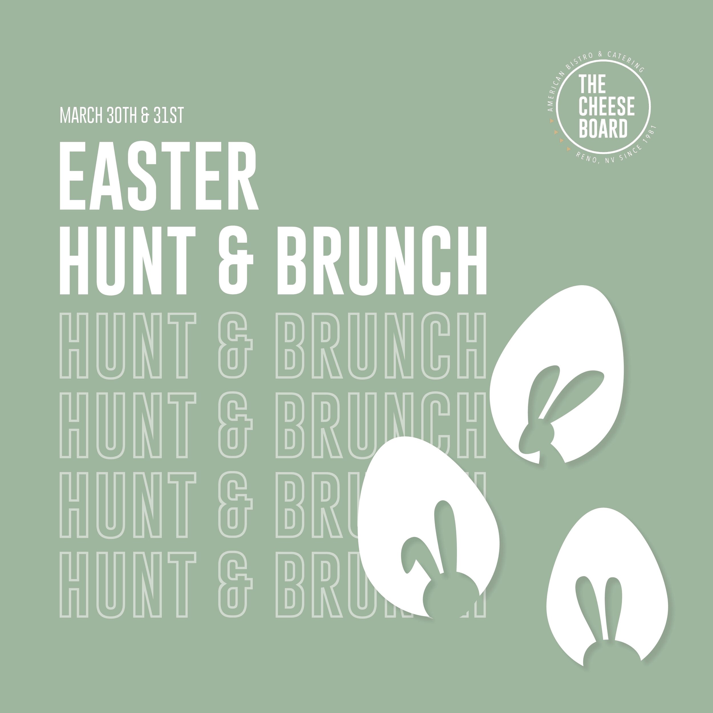 Hop on over to The Cheese Board this weekend for brunch and a special treat from the Easter bunny!! 🐣🐰 Both of our locations will be open at normal operating hours with Easter eggs hidden around the restaurant for customers to find. Happy hunting! 