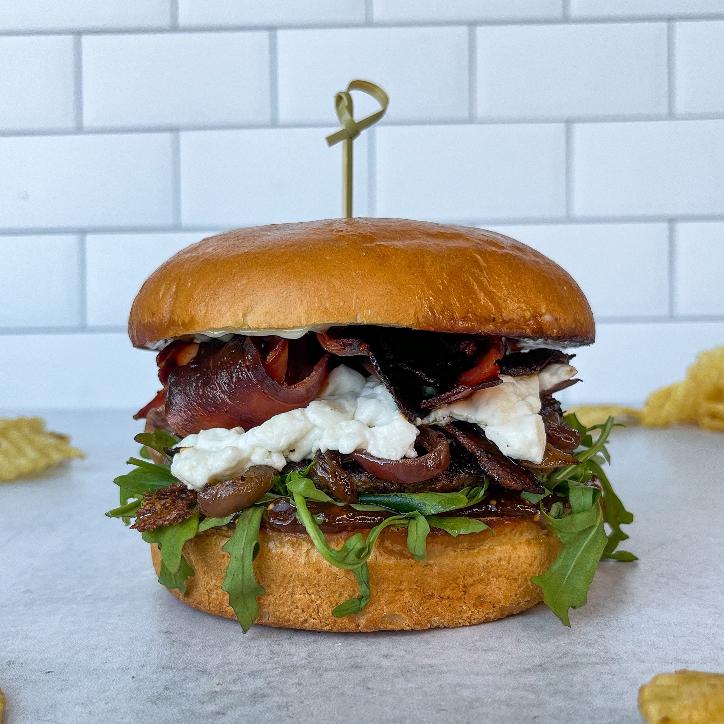 Your sweet &amp; salty dreams 💭🧂 Wedge Parkway has a Fig &amp; Goat Cheese Burger on the specials menu this week, seasoned all-natural ground chuck patty with red wine brown sugar braised onions, creamy goat cheese, fig spread, fresh arugula and cr