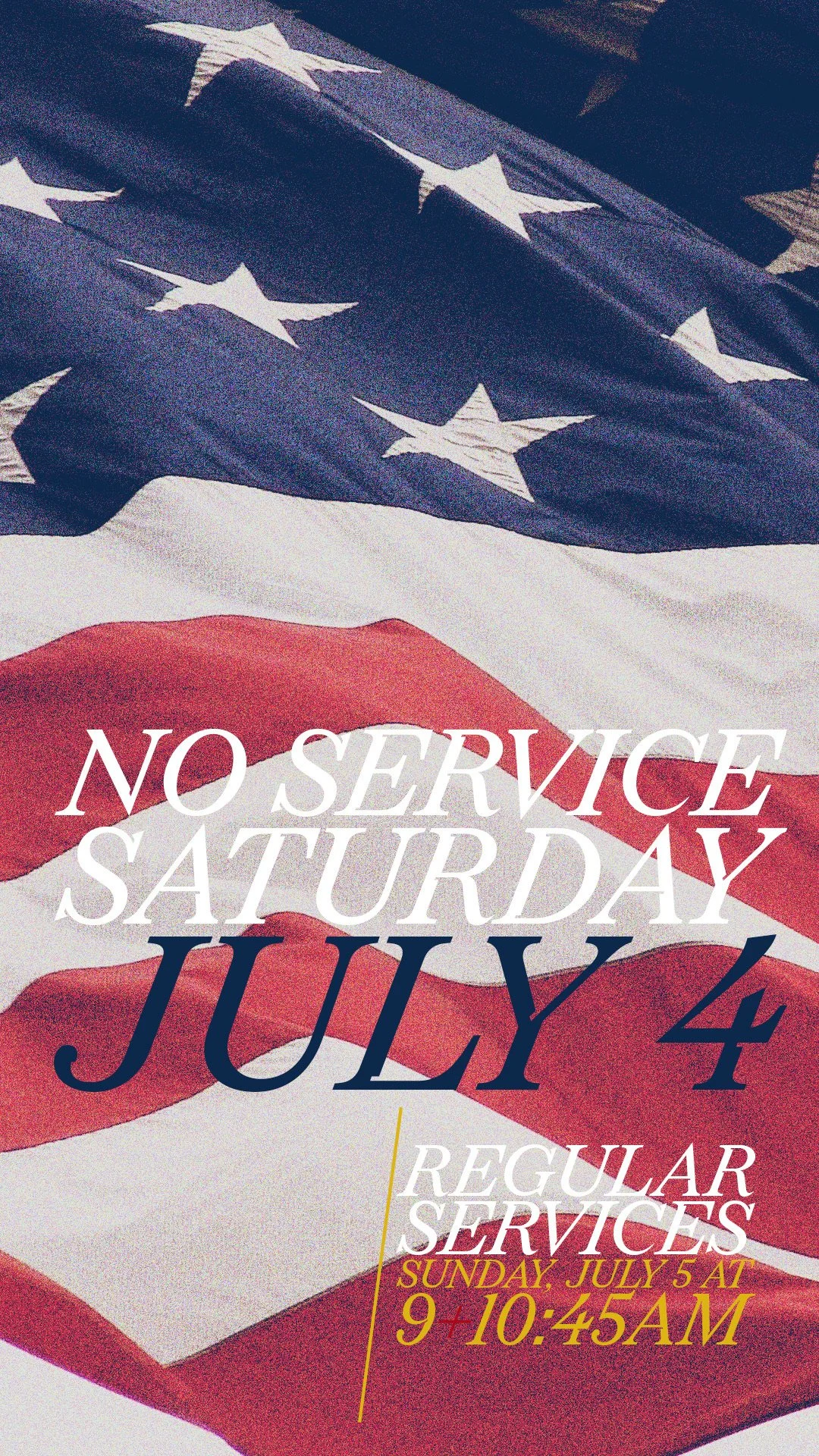 No July 4 Service 