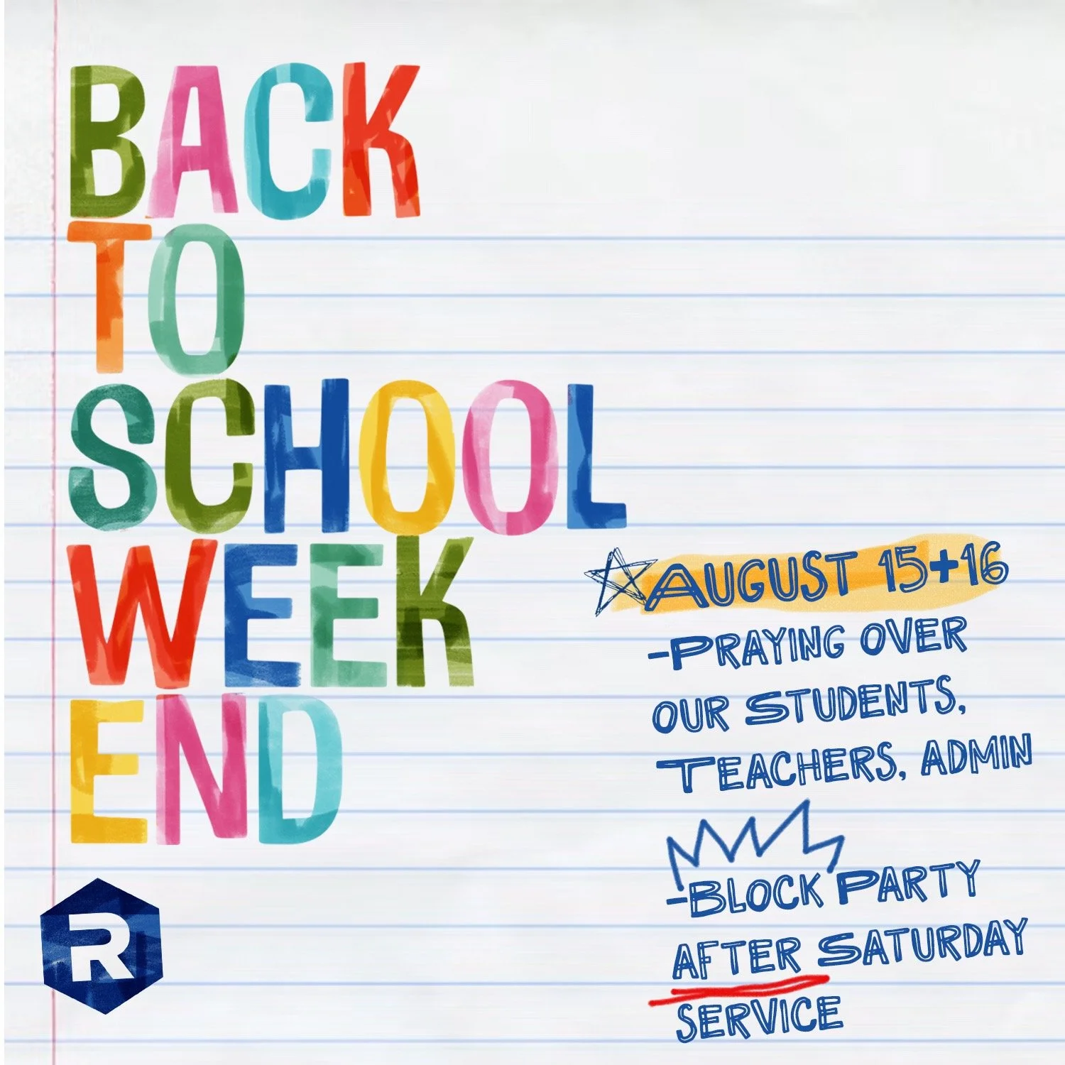 Back to School Weekend 
