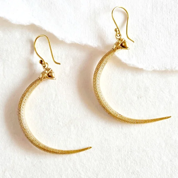 Brass Cobra Claw Earrings