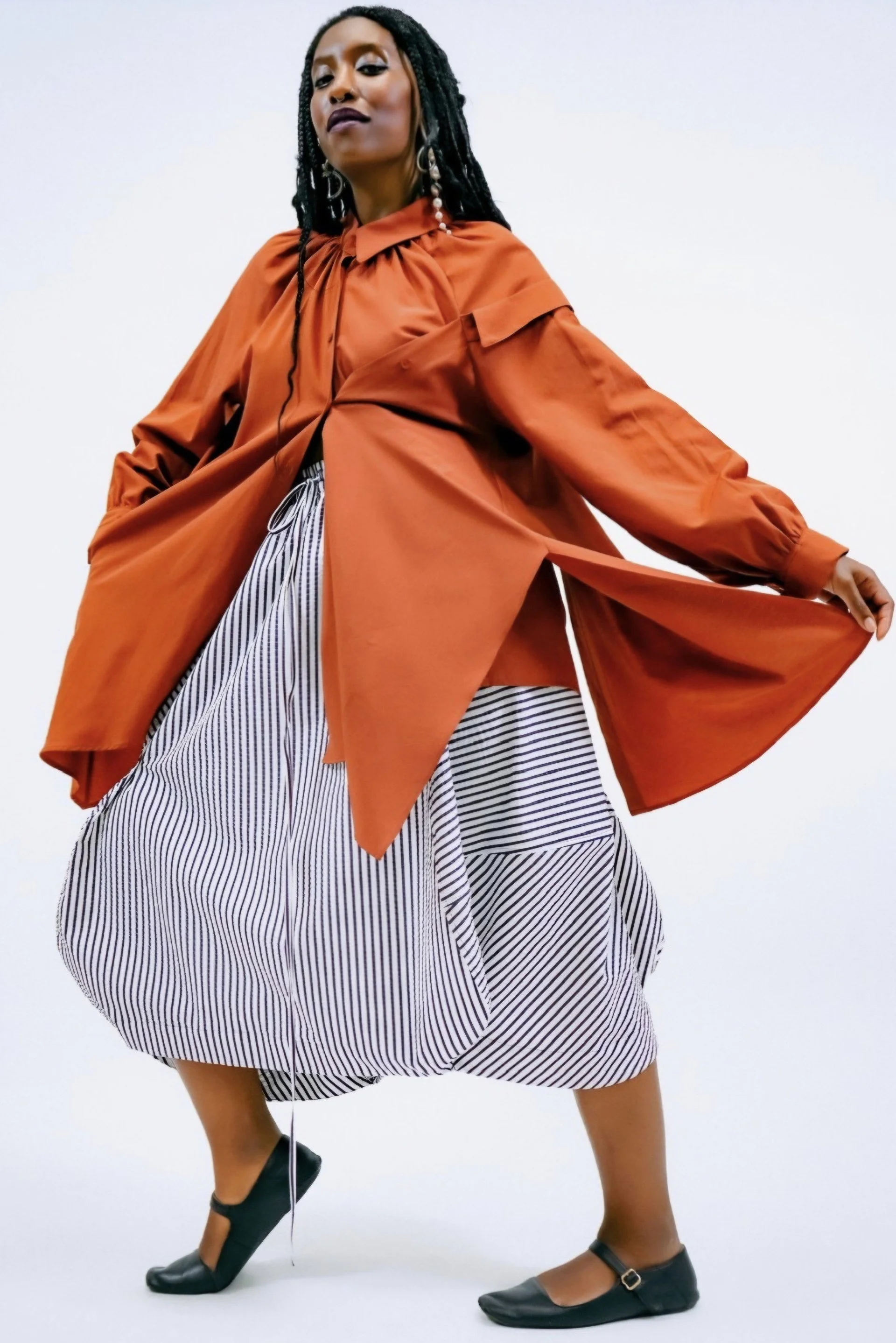 Upcycled Oversized Shirt Asymmetrical Hemline
