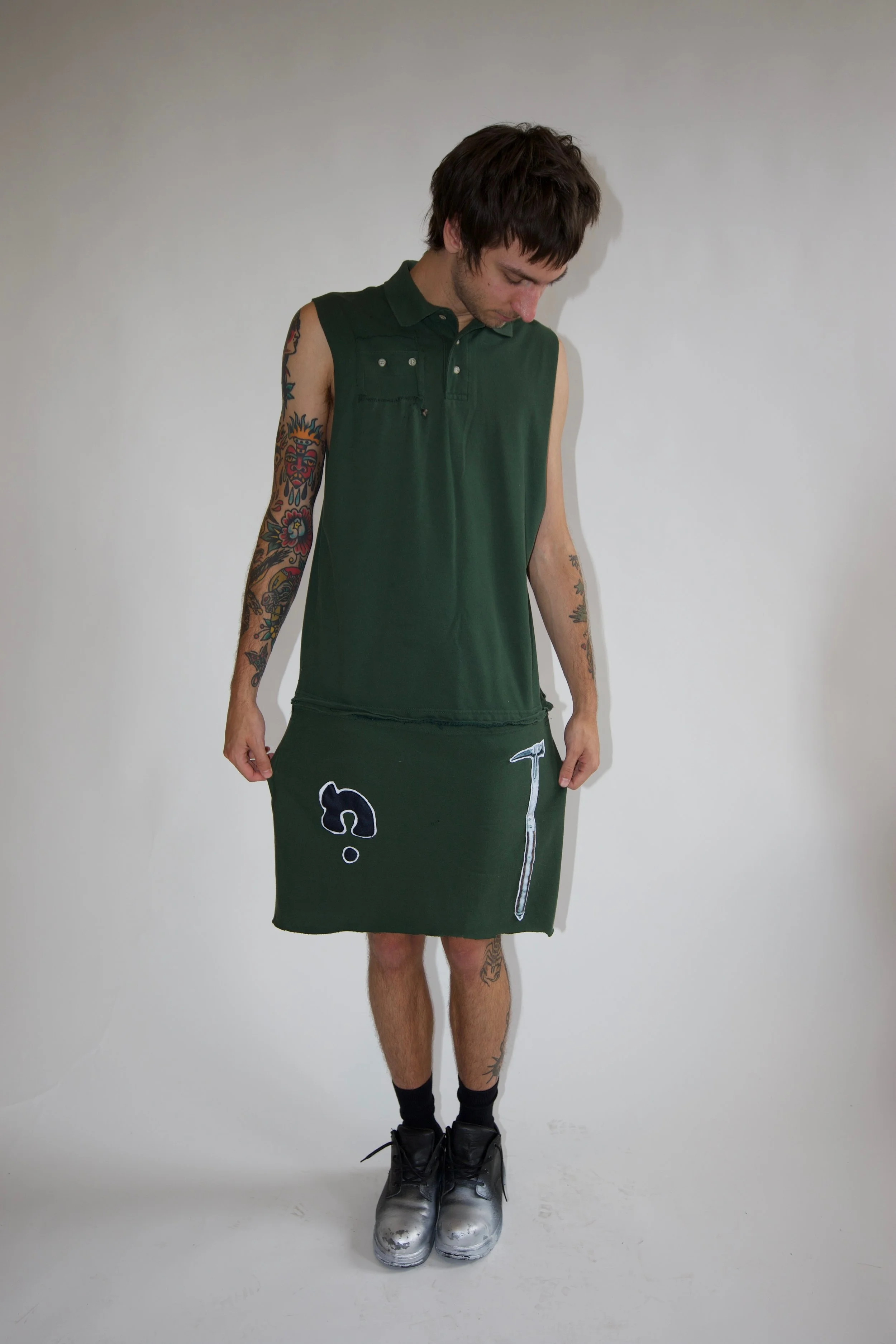 Recycled T-Dress & Patch Cardigan