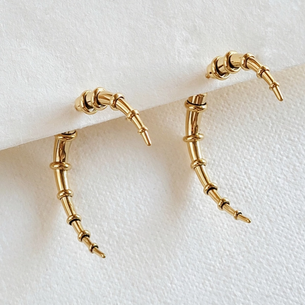 Hoop Claw 18k Gold Plated Brass Earrings