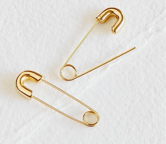 Diamond Safety Pin Earrings – Raf the Label