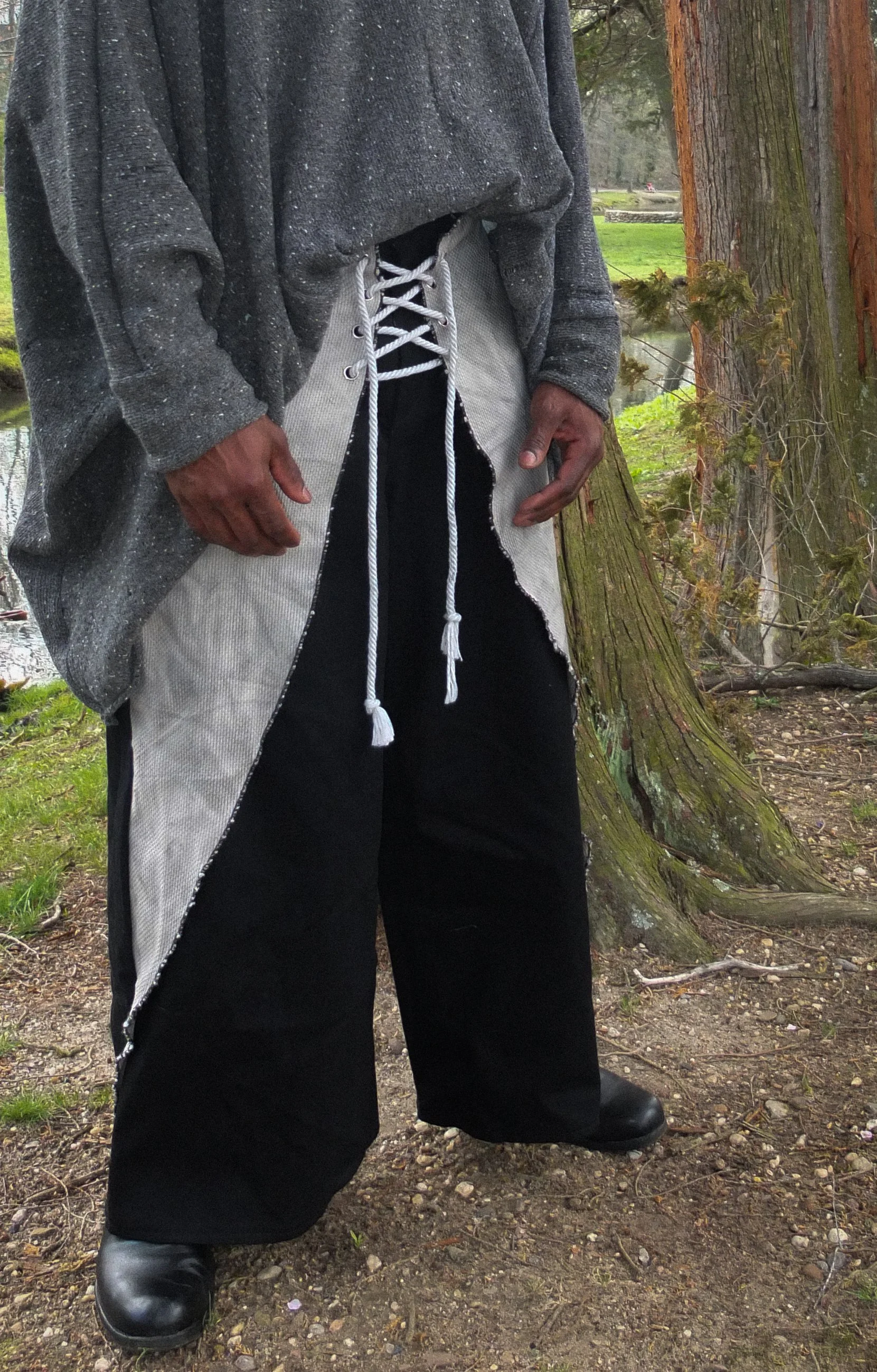 Black Wrap Denim Pant Slow Fashion