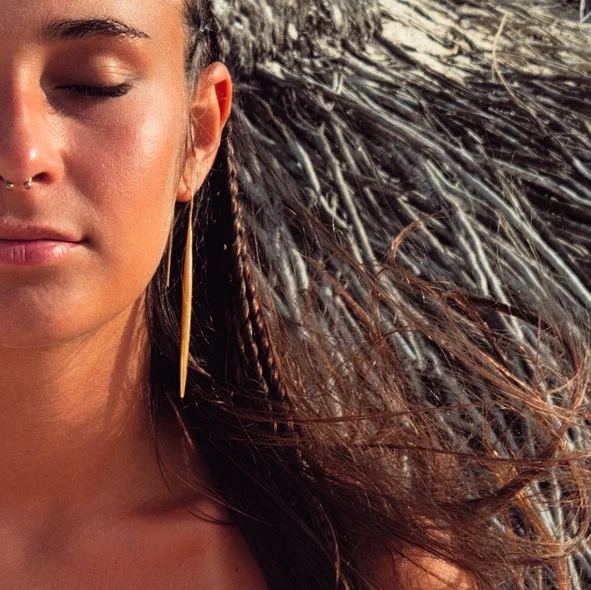 Brass spear Drop Earring