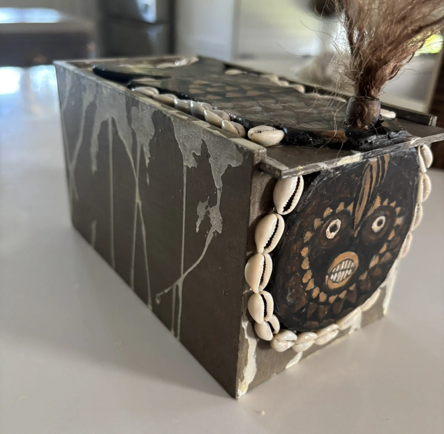 Recycled Jewelry Box with Cowrie Shells