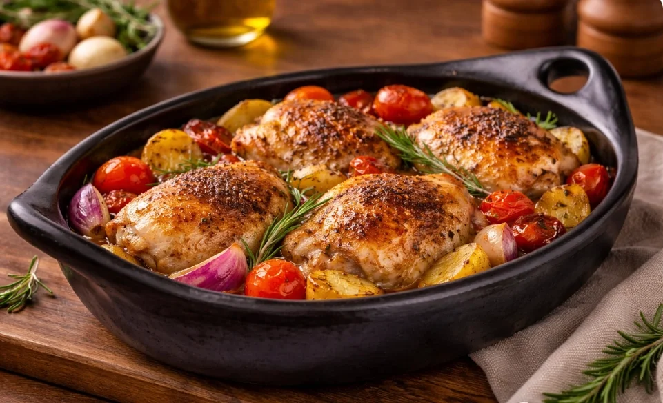 Black Clay Roasting Pan with Handles