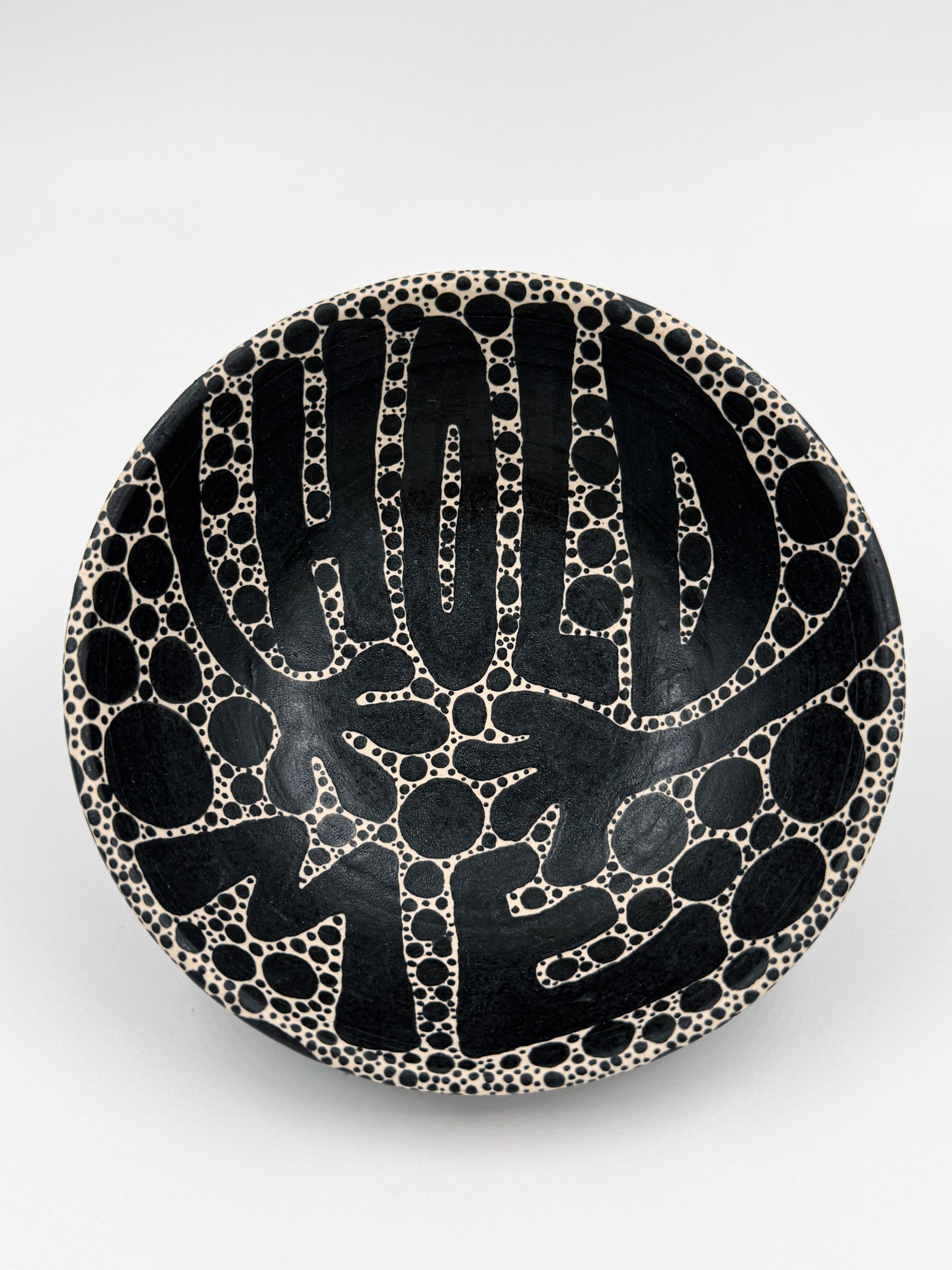 All Over Art Stoneware Bowl "Hold Me"