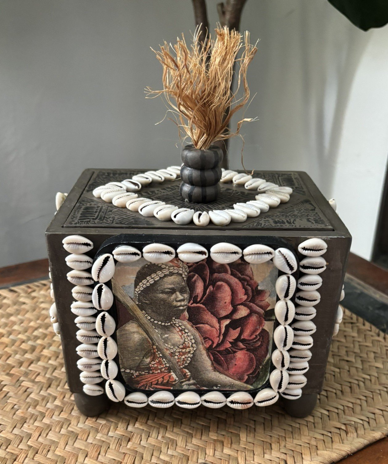 Recycled Cowry Shell Hand Printed Box