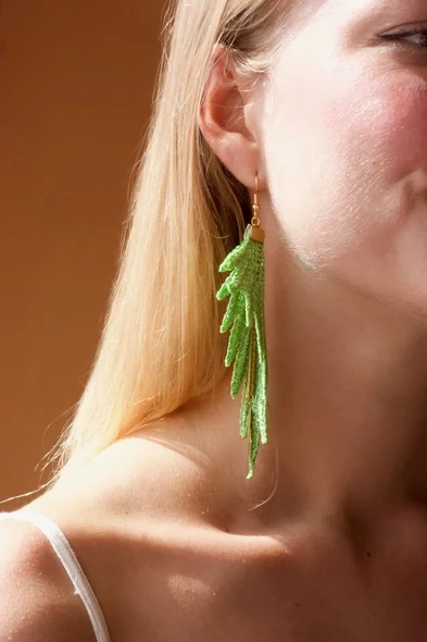 Vintage Lace Earrings "Parrot"