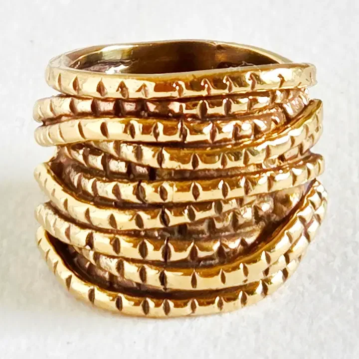 Brass Ornate Rope Ring