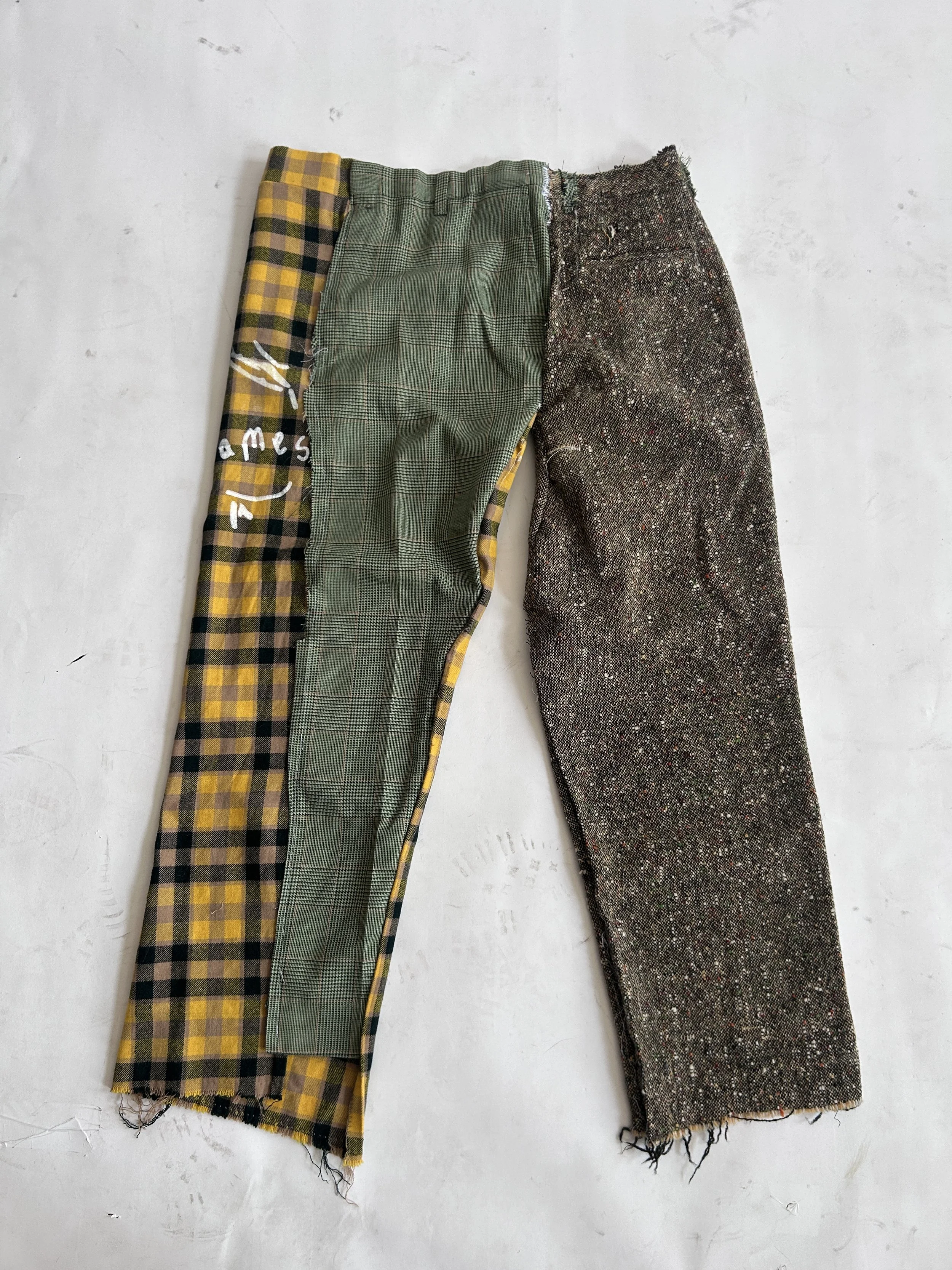 Recycled Avangard Mixed Fabric Pants