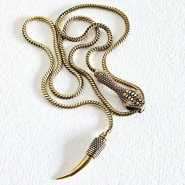 Brass Snake Chain Serpent Lariat