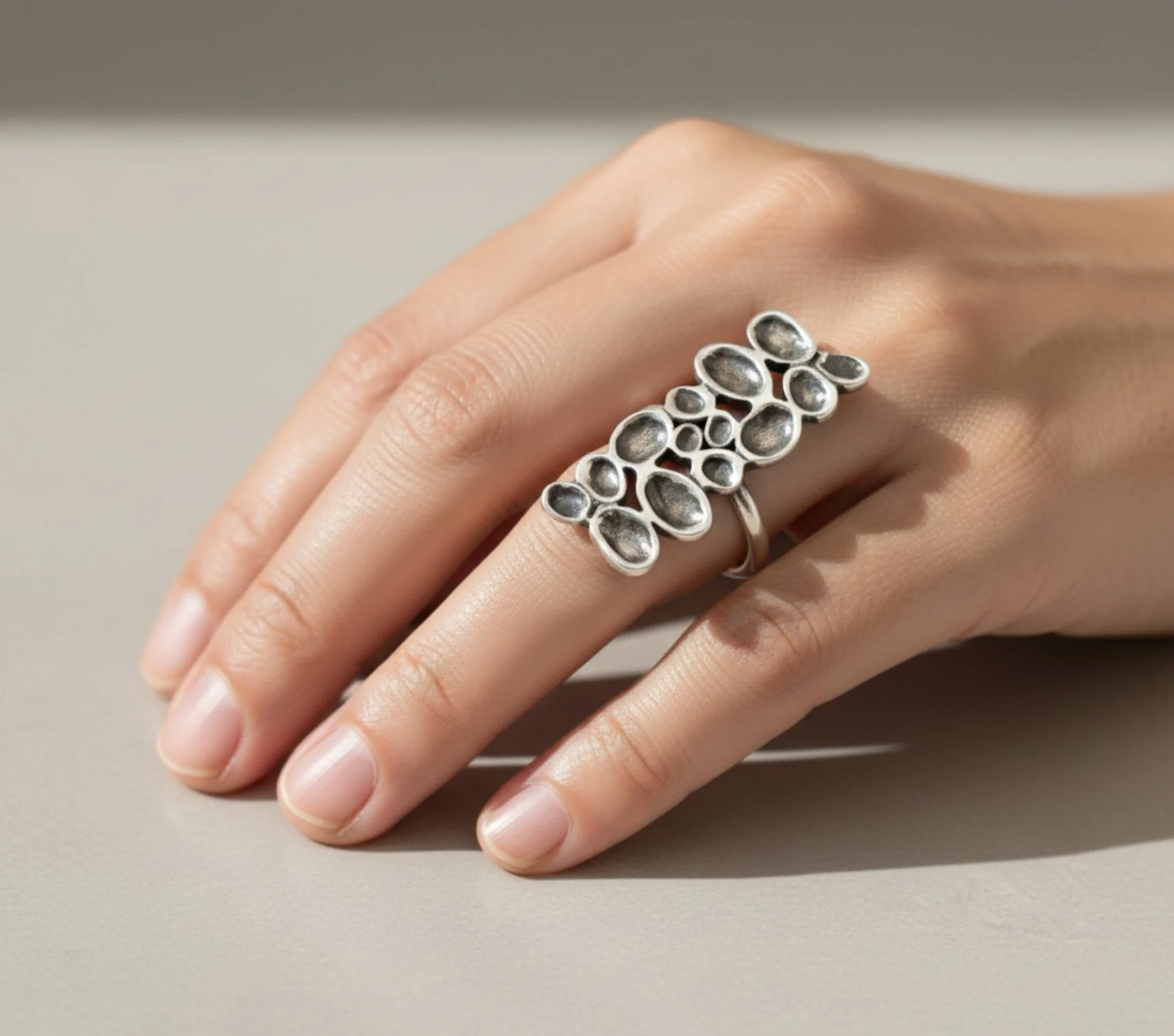 Sterling Silver "Leaf Bar" Ring