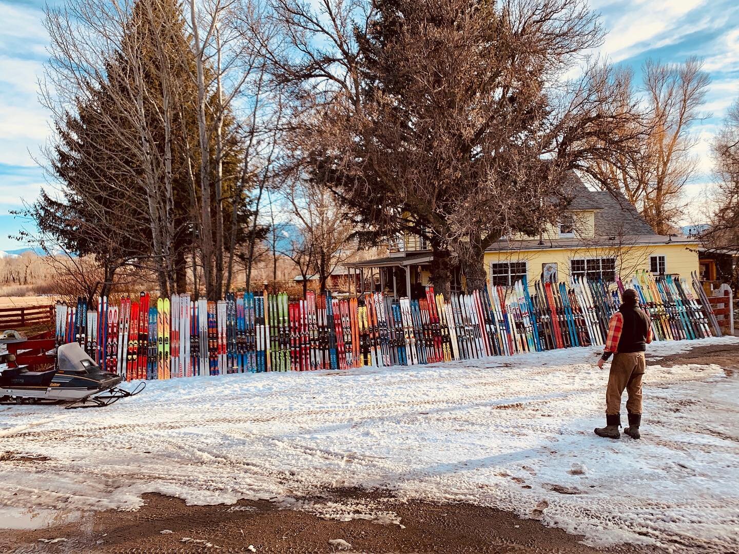 Just gathering together a few pairs of skis with @tink_studios for the next project... #repurposedskis #custom #metalwork #woodwork #fryfurniture #livingstonmontana