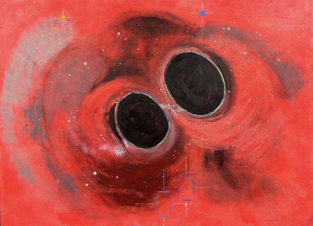 At the Heart of the Matter (When Black Holes Collide), 2023, 22"x30"