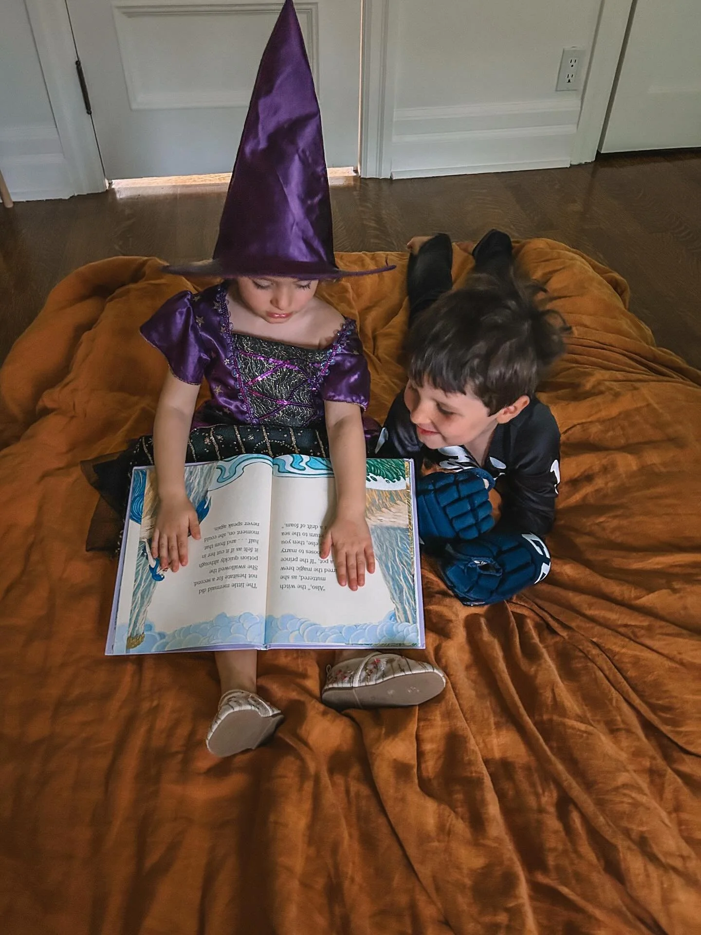 happy halloween from this little witch and skeleton 🎃💀👻🕷️