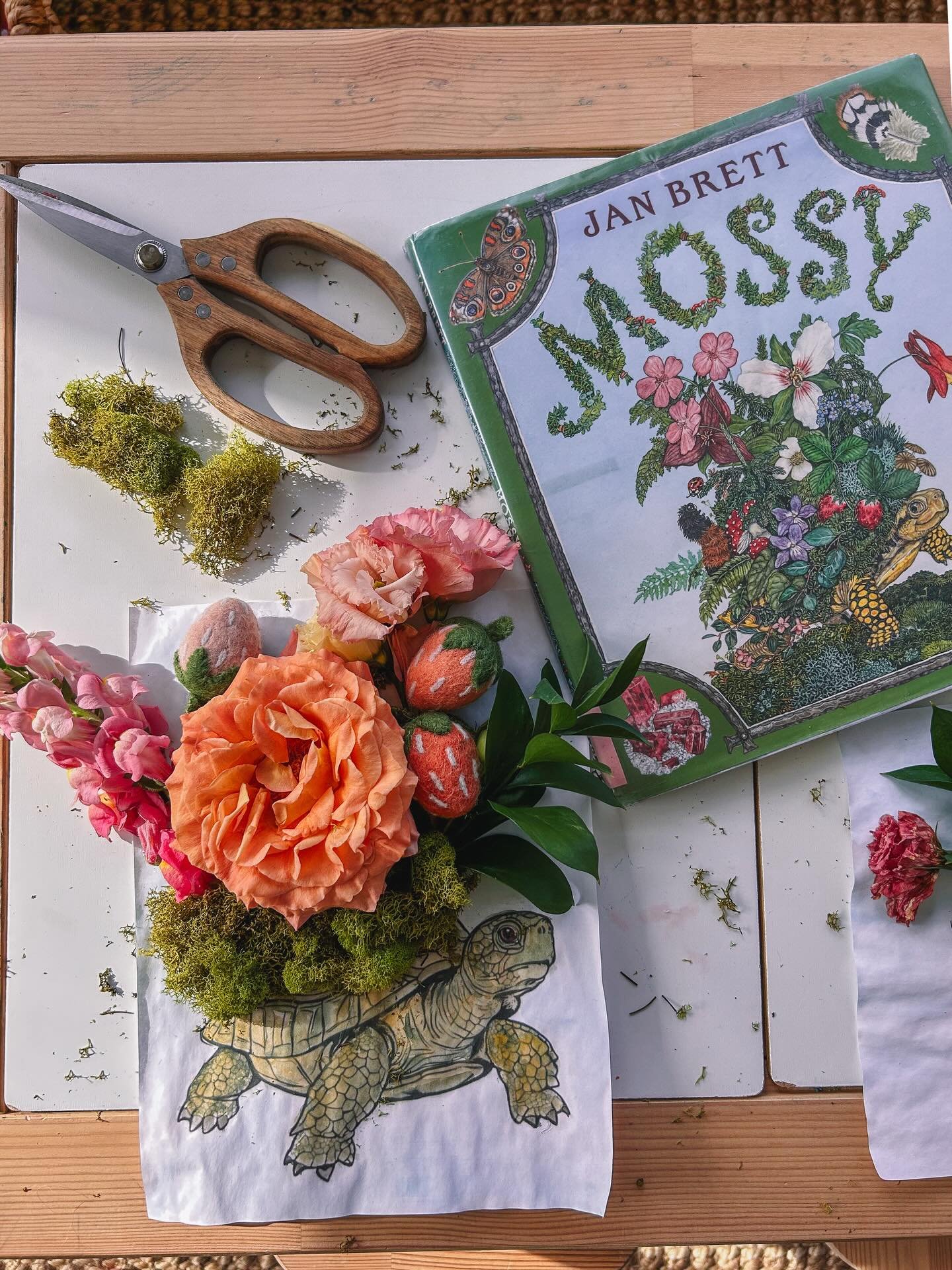 last week when reading one of the kids&rsquo; favourite books, mossy, cole asked if we could make our own portrait of mossy, like the artists flora and fauna did in the book. of course i thoughts this was an awesome idea, so the next day both kiddos 