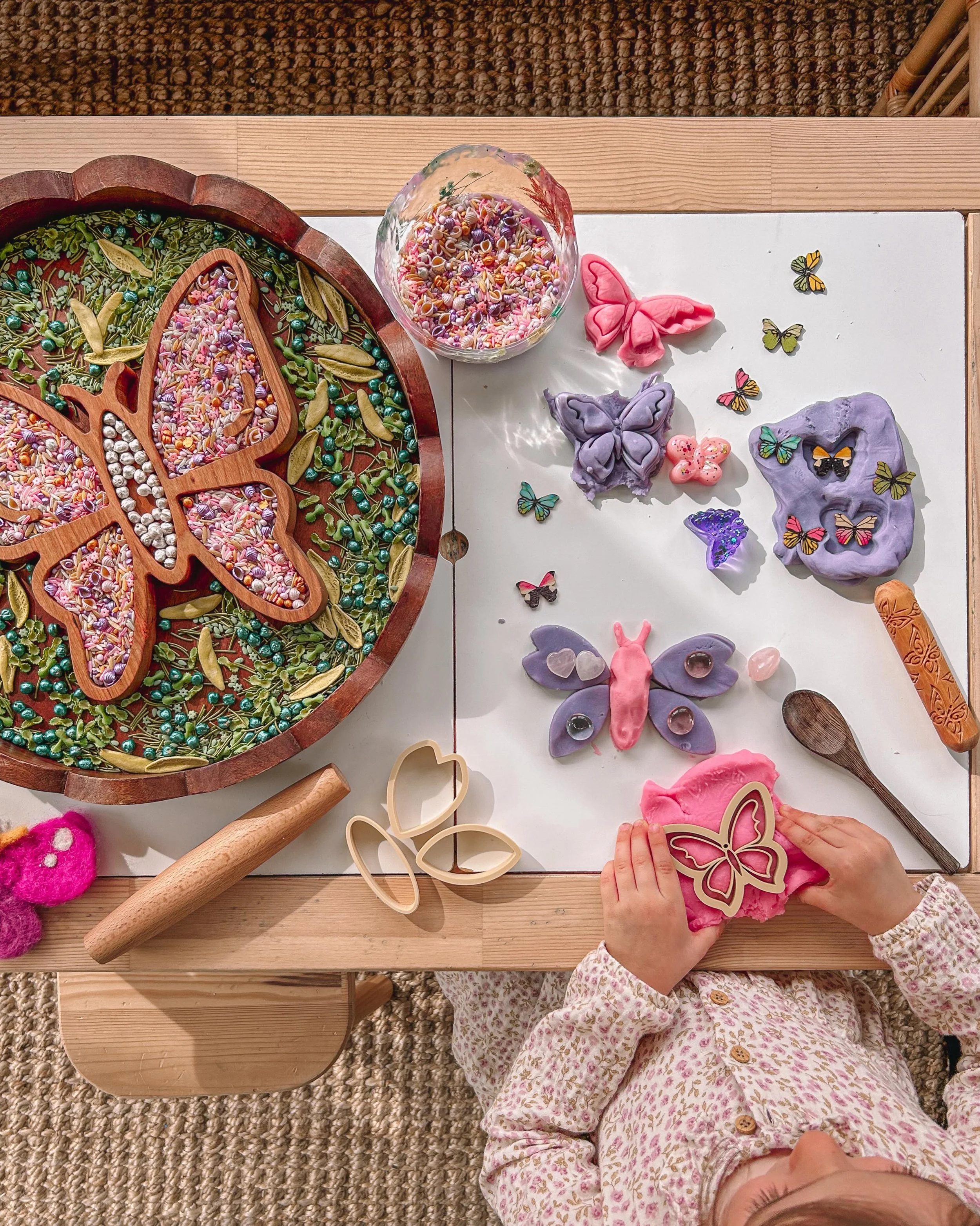 pink + purple butterfly play for little miss 🩷💜✨ when @petitpuffinplay launched this butterfly play kit, i knew my daughter would love it, as her two favourite colours are featured (everything is pink and purple these day 🙃). she had so much fun p