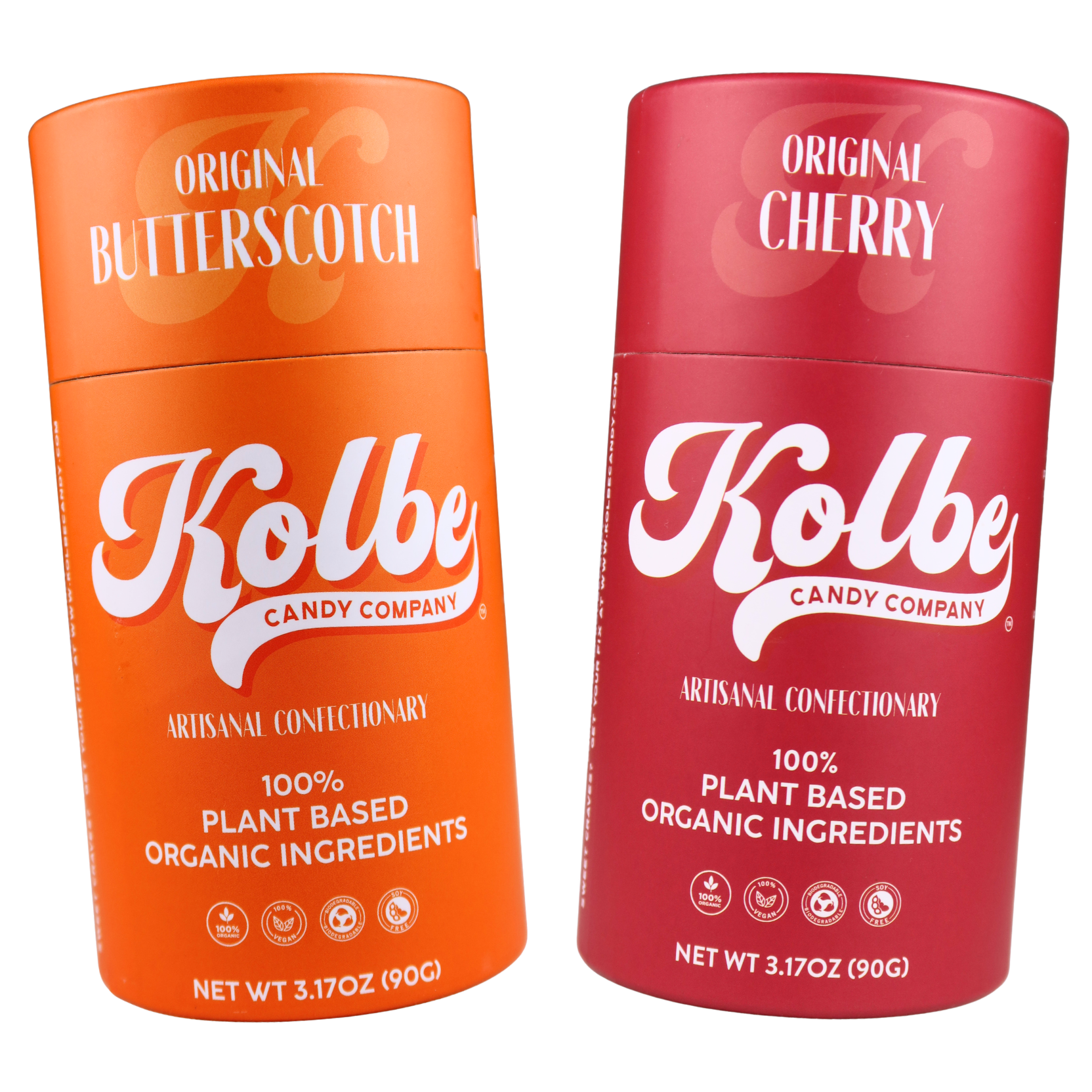 Organic vegan butterscotch and cherry hard candy