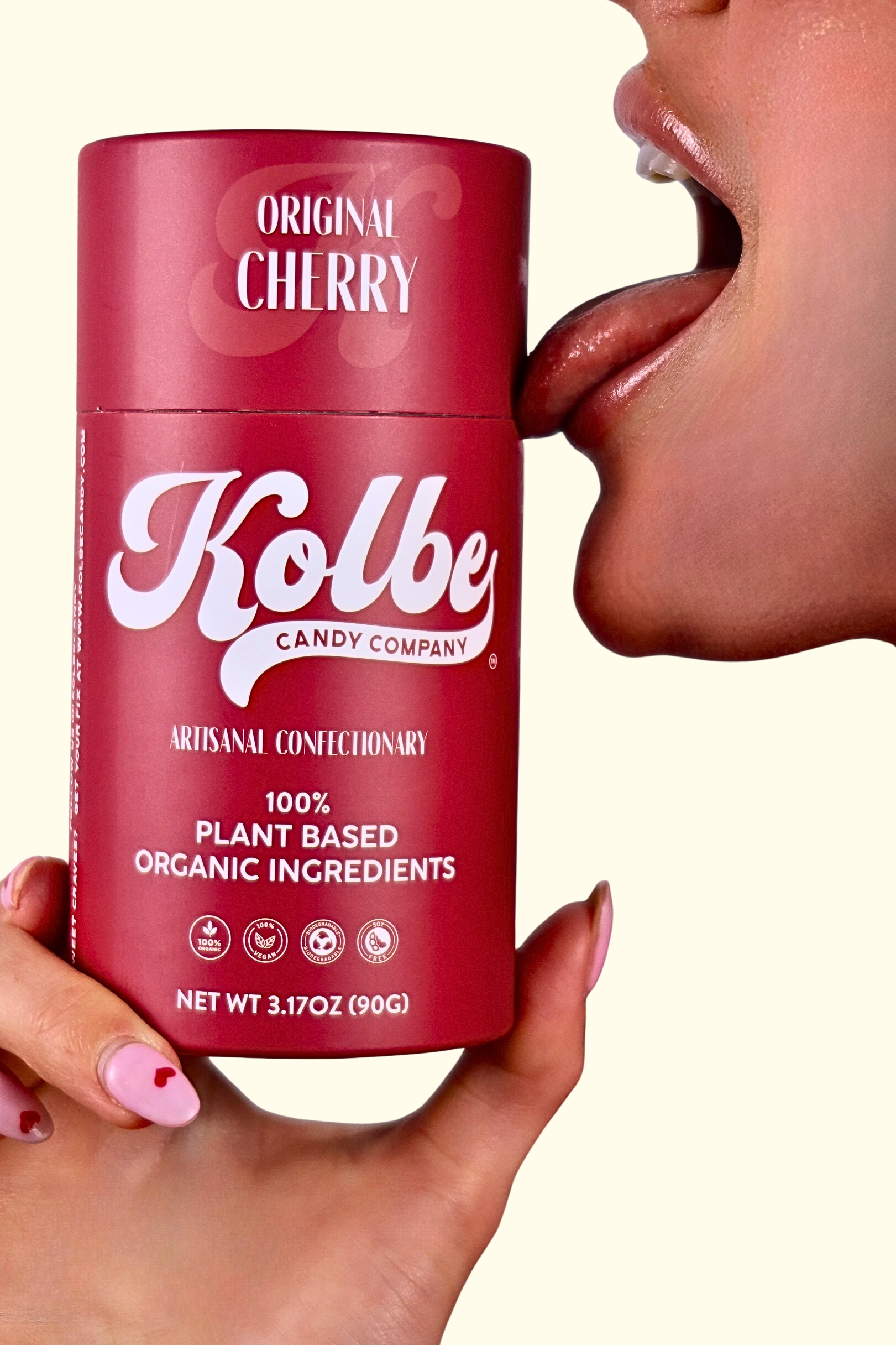 Organic cherry hard candy