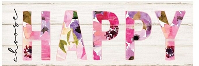 Choose Happy Wooden Tabletop Sign