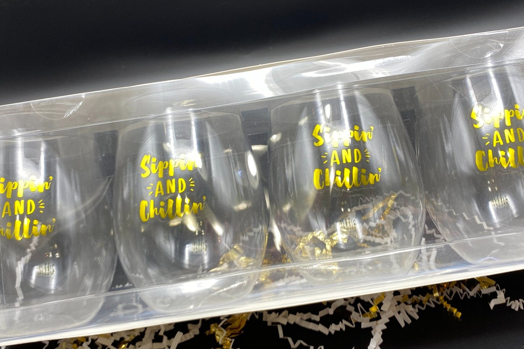 "Sippin & Chillin" Stemless - Wine Set of 4