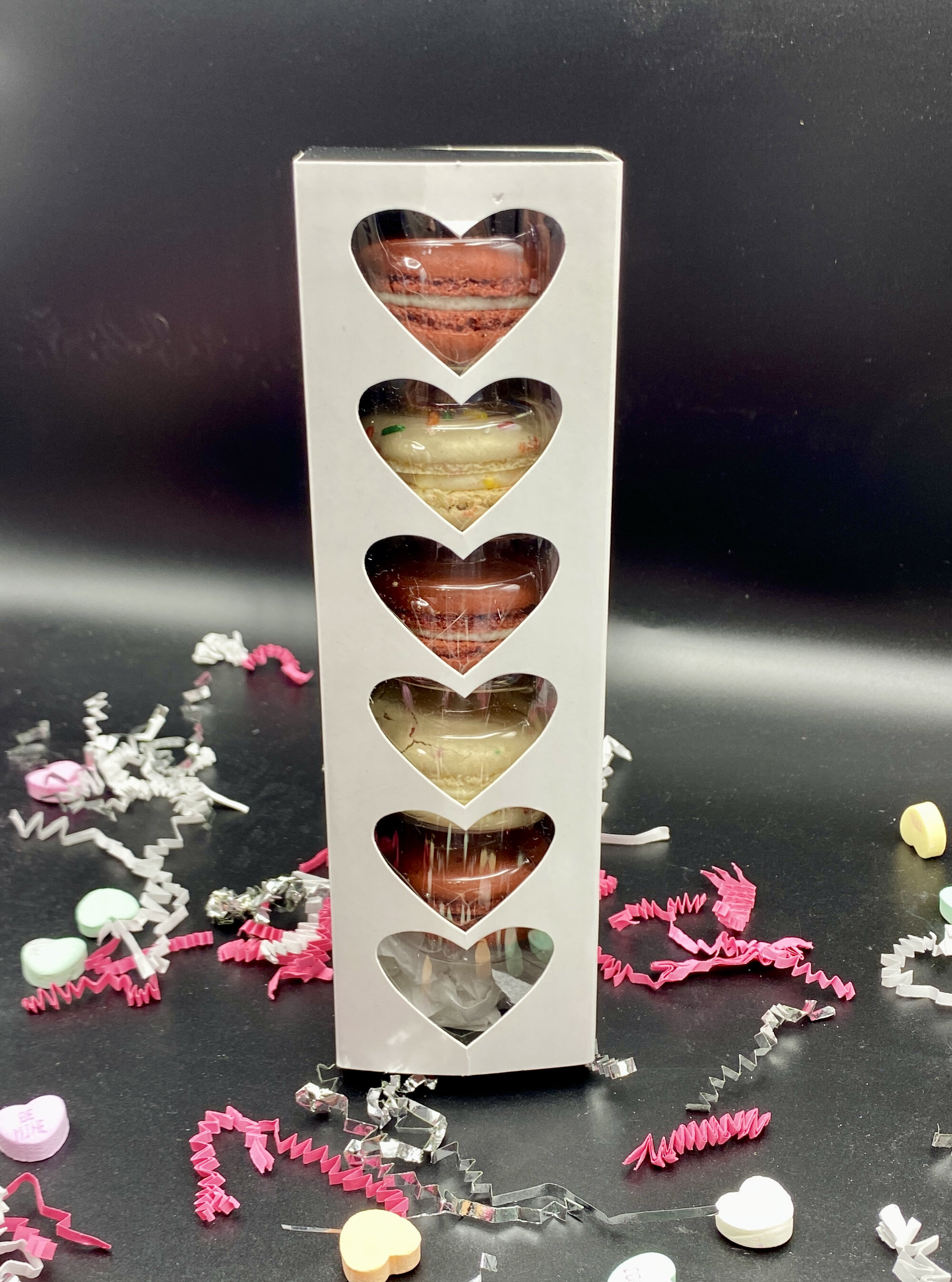 Savor Patisserie French Macarons 6 Piece Heart Box