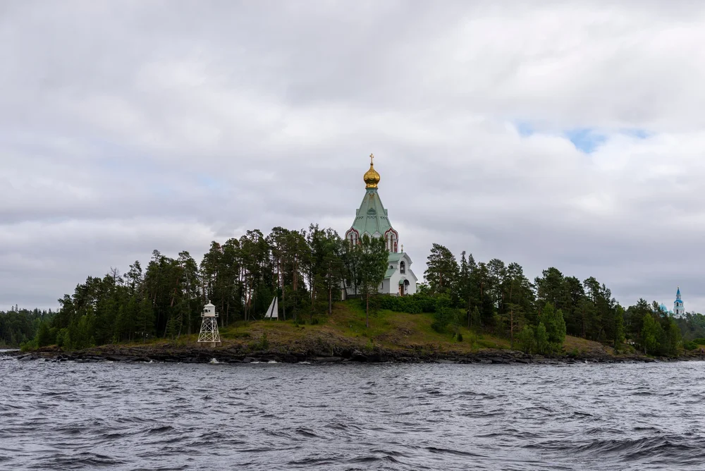 The Church of St. Nicholas, Nikolsky Island, and Monastirskaya Bay. 2015.