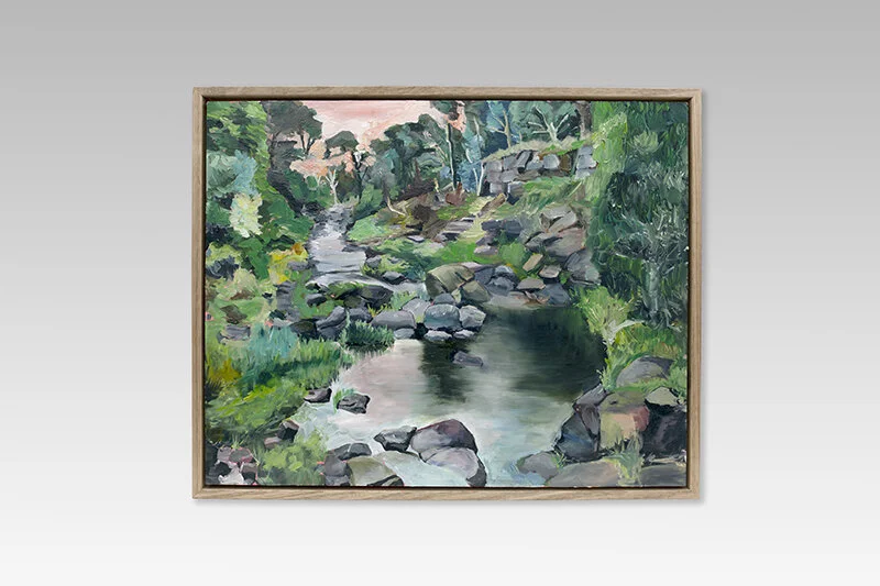 Morning Walk, Oil on board, 
50 x 40 cm