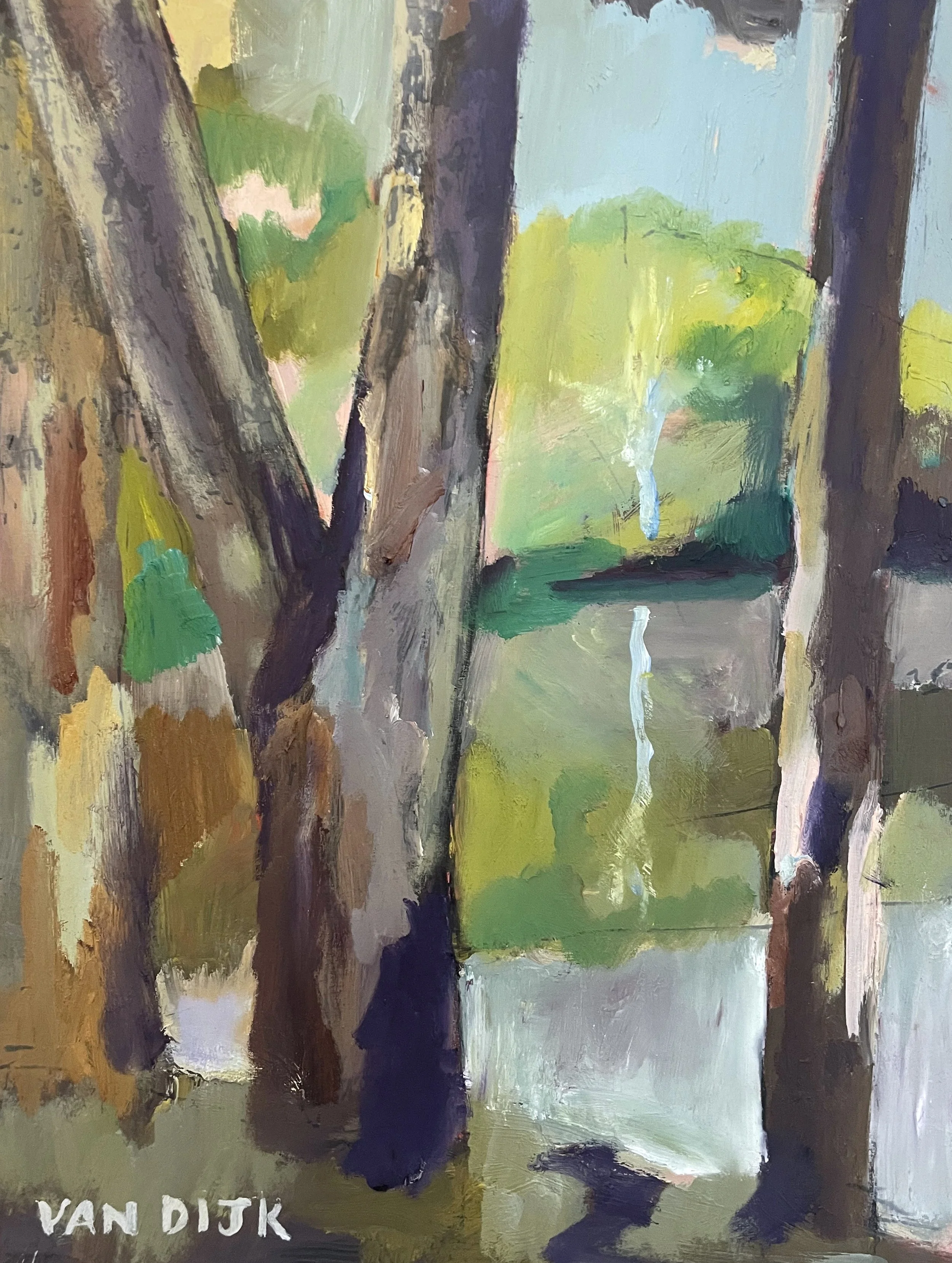 Deep Rock Summer I (Pen and Oil Paint)