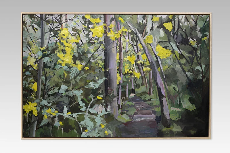 Deep Winter Wattle, Oil on canvas,
150 x 100 cm