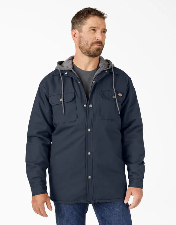 Dickies hooded quilted shirt jacket hot sale