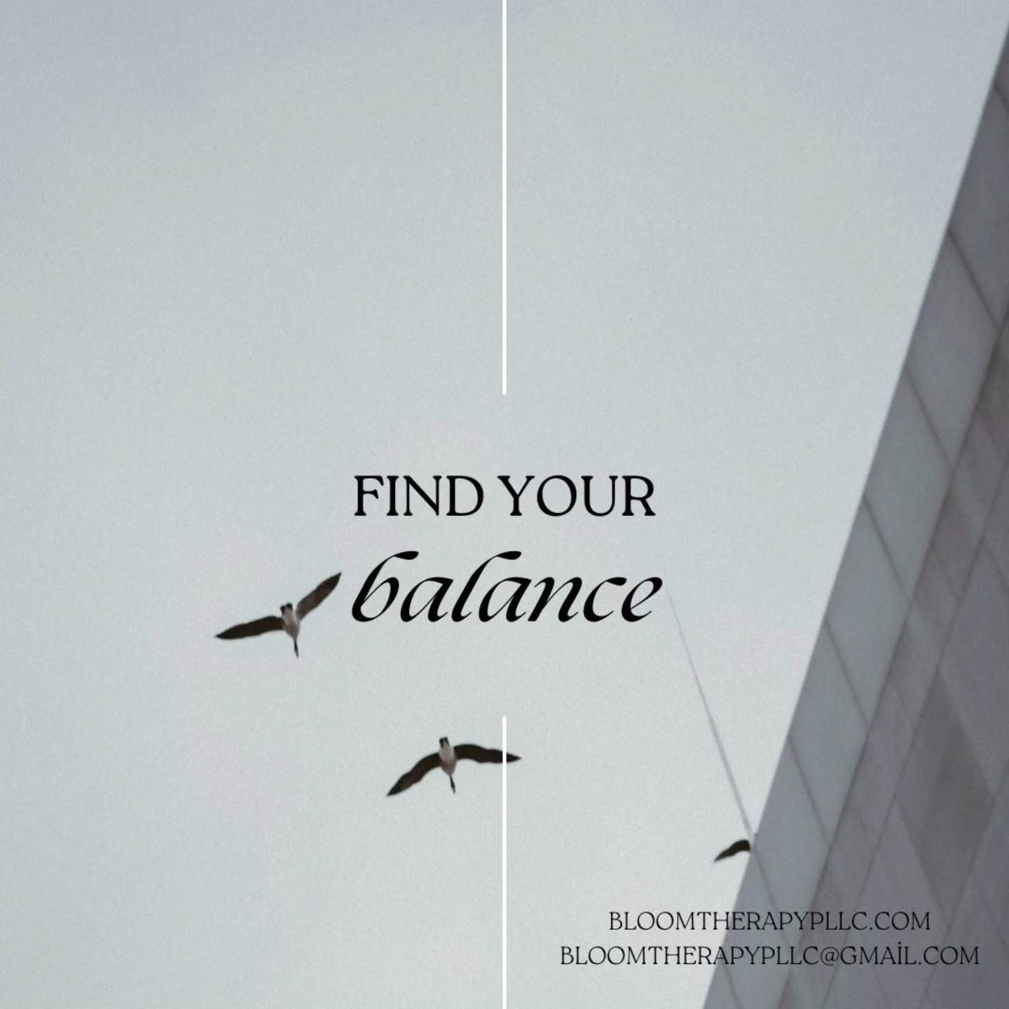 🕊 Find your balance 🕊

Life pulls us in a dozen directions - but your well-being doesn&rsquo;t have to get lost in the chaos. Therapy is a space to pause, reflect, and realign with what matters most to&nbsp;you.

#FindYourBalance #TherapyWorks #Men