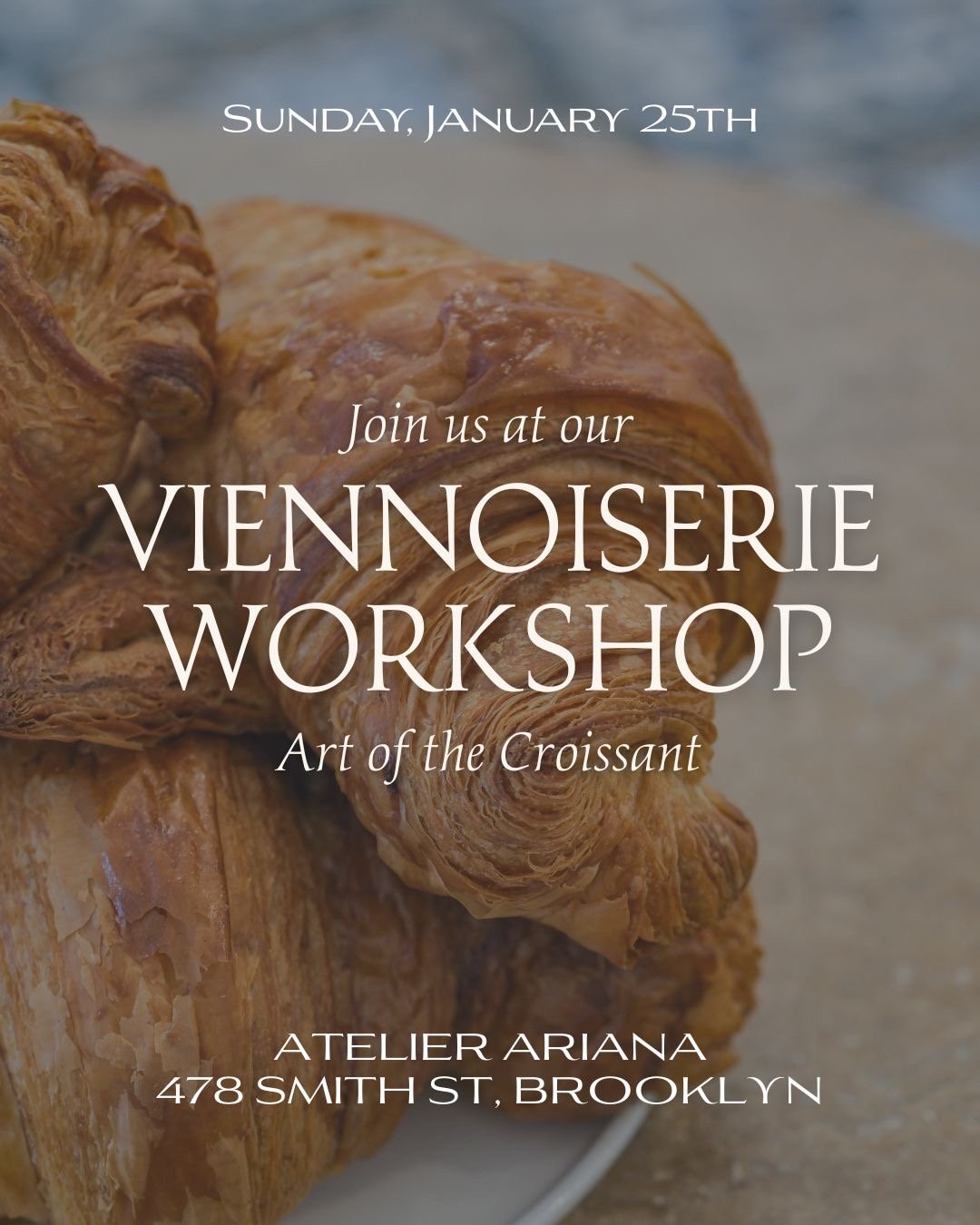 If croissants are your love language, this workshop is for you 🥐
Join Chef Ariana on January 25th for &lsquo;The Art of the Croissant&rsquo;, an intimate, hands-on class in our kitchen.

Spots are limited: sign up now to learn the techniques behind 