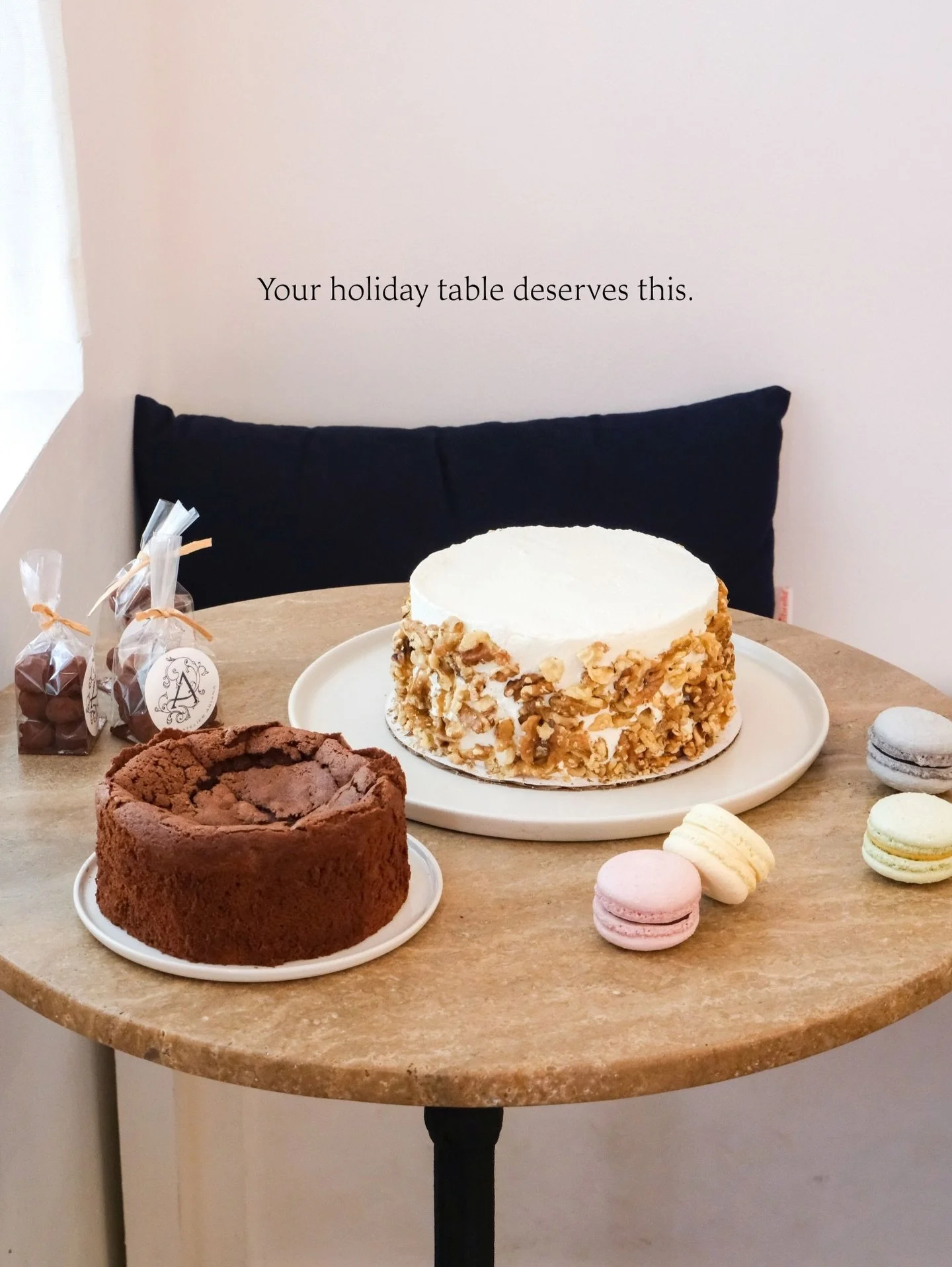 Celebrating Easter &amp; Passover with something sweet.

This year&rsquo;s selection includes:

- Flourless Chocolate Cake
- Macarons
- Truffles
- Carrot Cake (Easter exclusive)

Made with care for your holiday table. Which one are you bringing for d