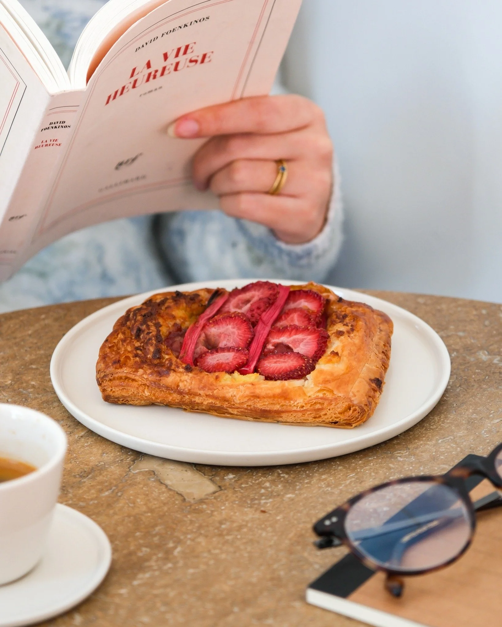Have you tried our April Viennoiserie Special?

The Strawberry Rhubarb Cadre celebrates spring with a rose pastry cream and strawberry rhubarb jam center, topped with fresh fruits, framed by our signature croissant dough.

It brings together bright, 