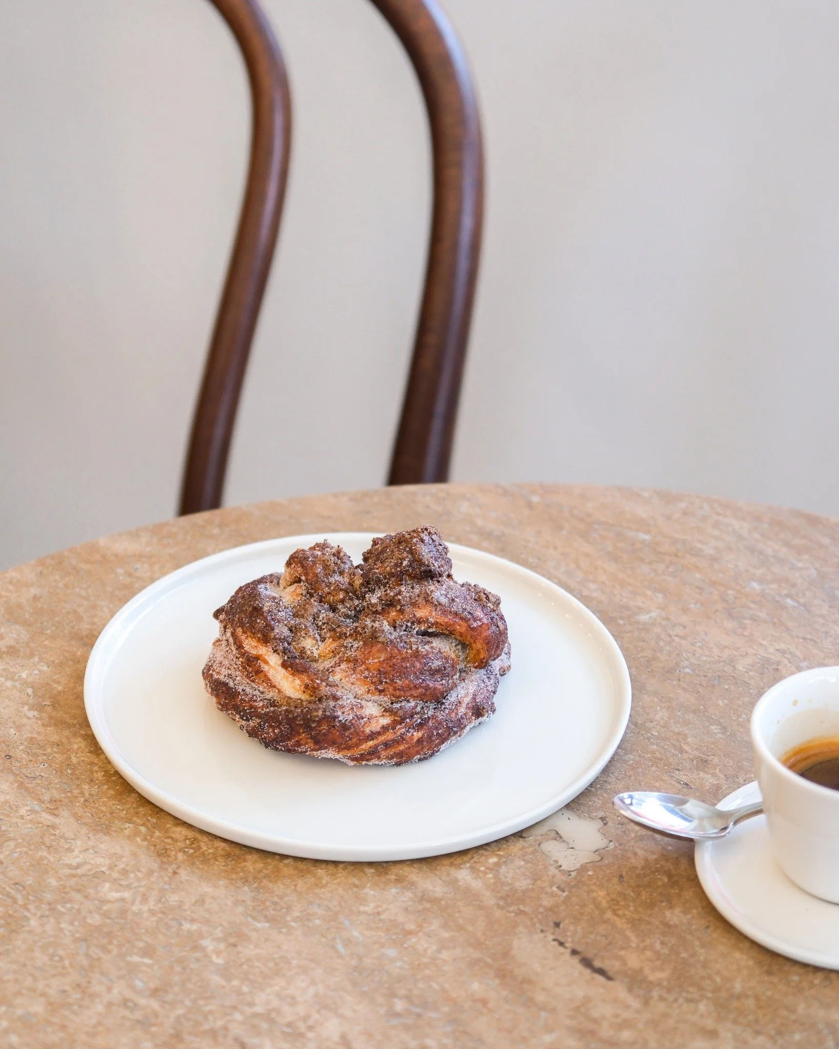 Our newest staple: the Morning Bun. Made from croissant dough scraps, resheeted and filled with an espresso sugar blend.

It&rsquo;s the kind of pastry that is guaranteed to make your day sunnier.

PS: yes, we are using @loveless_coffees Rosegold bea