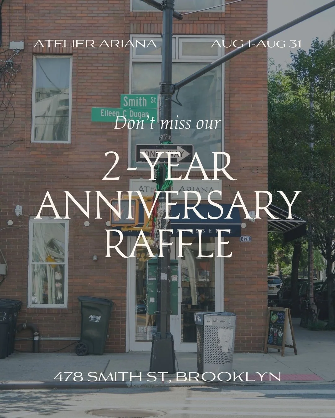 August is a special month for us: Atelier Ariana is turning two! 🎂

To celebrate, we're giving back to the community that has supported us from day one. Stop by the caf&eacute; throughout the month to enter in our anniversary raﬄe for a chance to wi