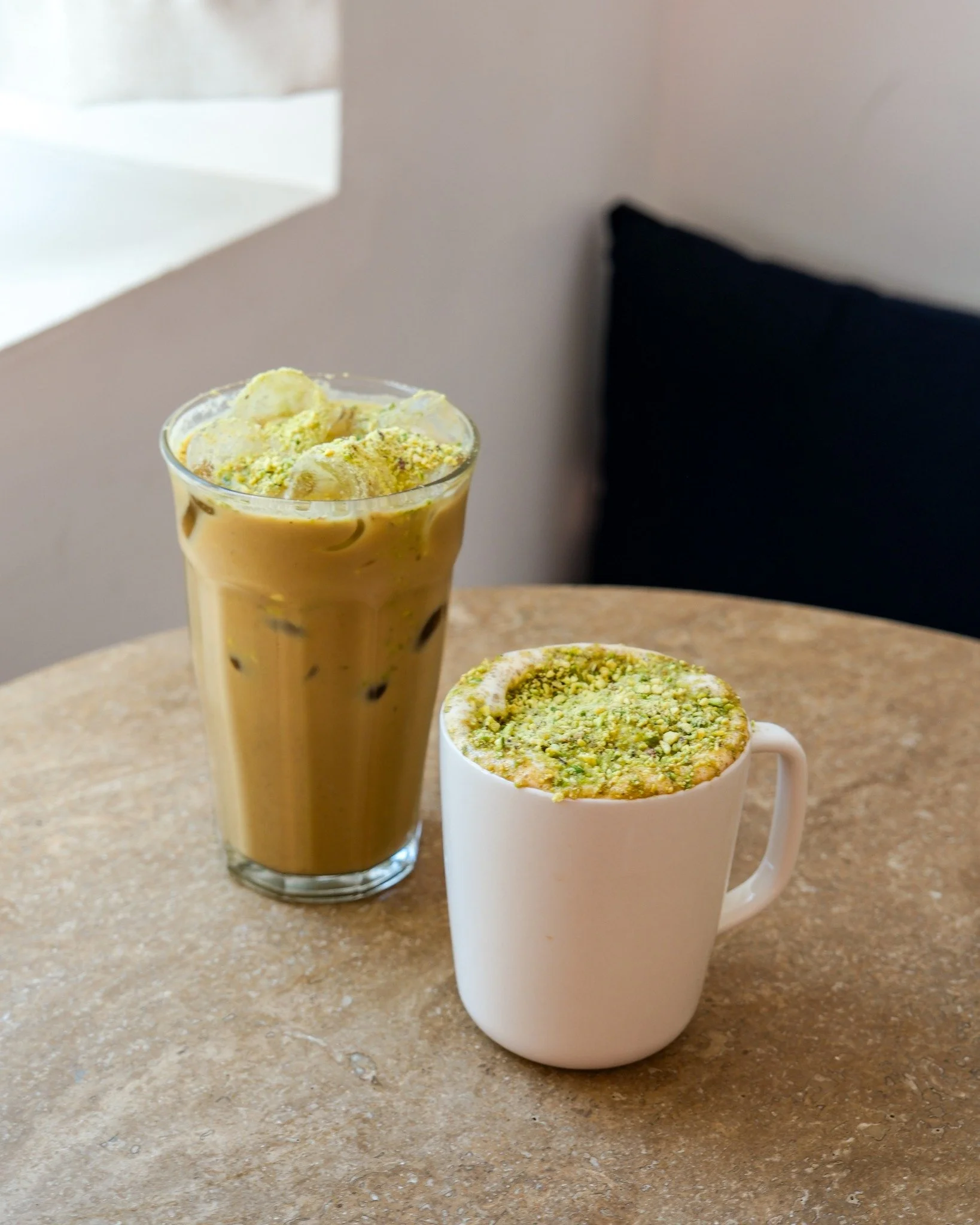 September calls for pistachio lattes.

Our Salted Pistachio Latte is made for slow mornings, afternoon pick-me-ups, and everything in between.

Hot or iced? We'll let you decide.

#atelierariana #pistachiolatte #nyccoffee #specialtycoffee #coffeelove
