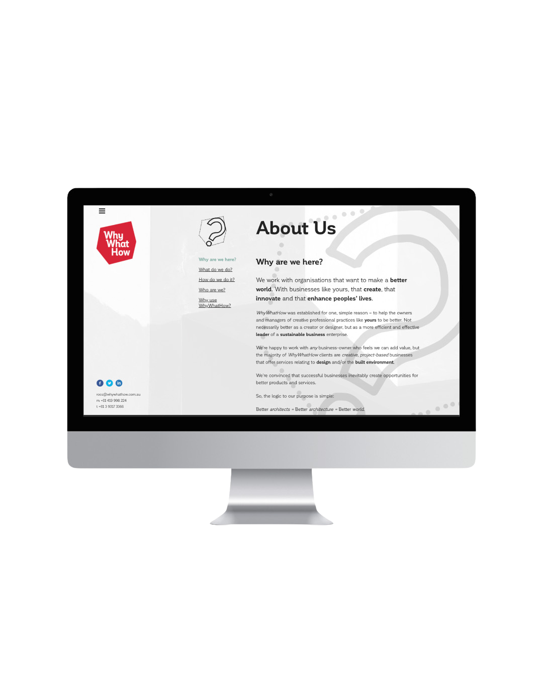 Ross Clark's old website before Markedly redesign